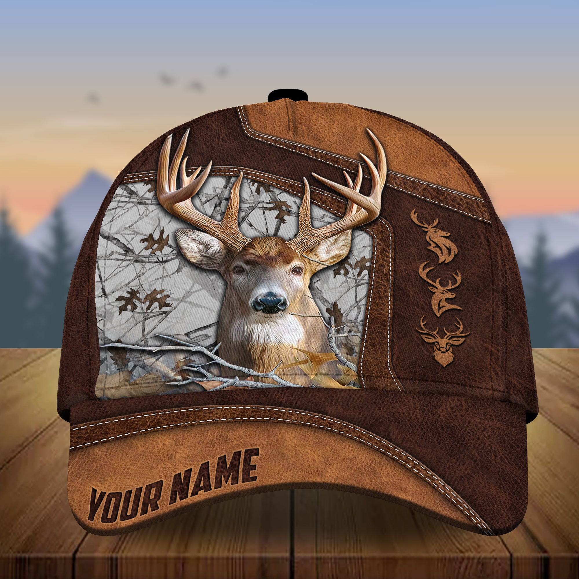 Customized Brown Deer Hunting 3D Classic Hat, Hunting Camouflage Hats