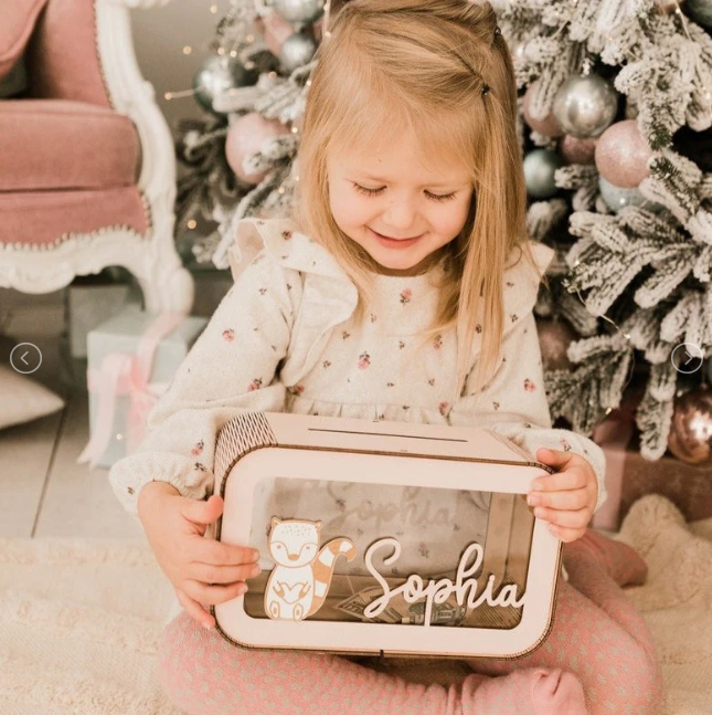 Personalized Wooden Piggy Bank with Name, Nursery Decoration, Name Piggy Bank