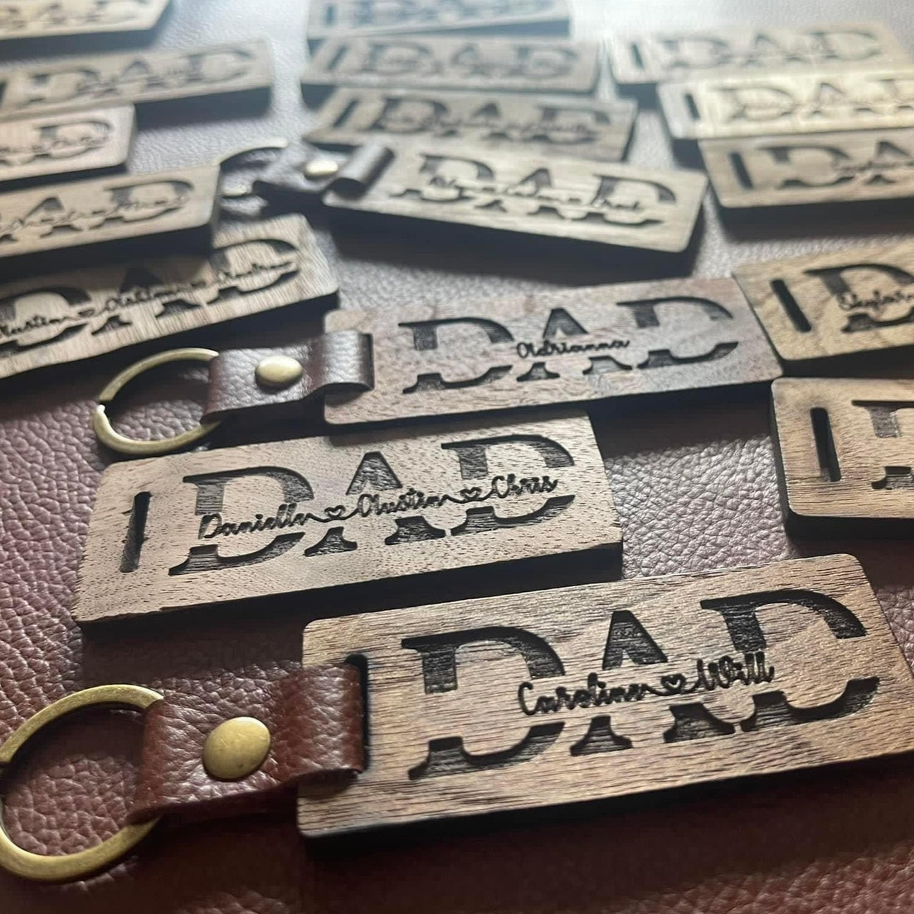 Perfect Gift For Dad - Custom Walnut Wood Key Chain