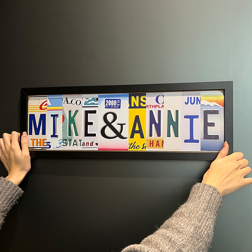 50%OFF❤️Personalized Handmade License Plate Metal Sign For Couples