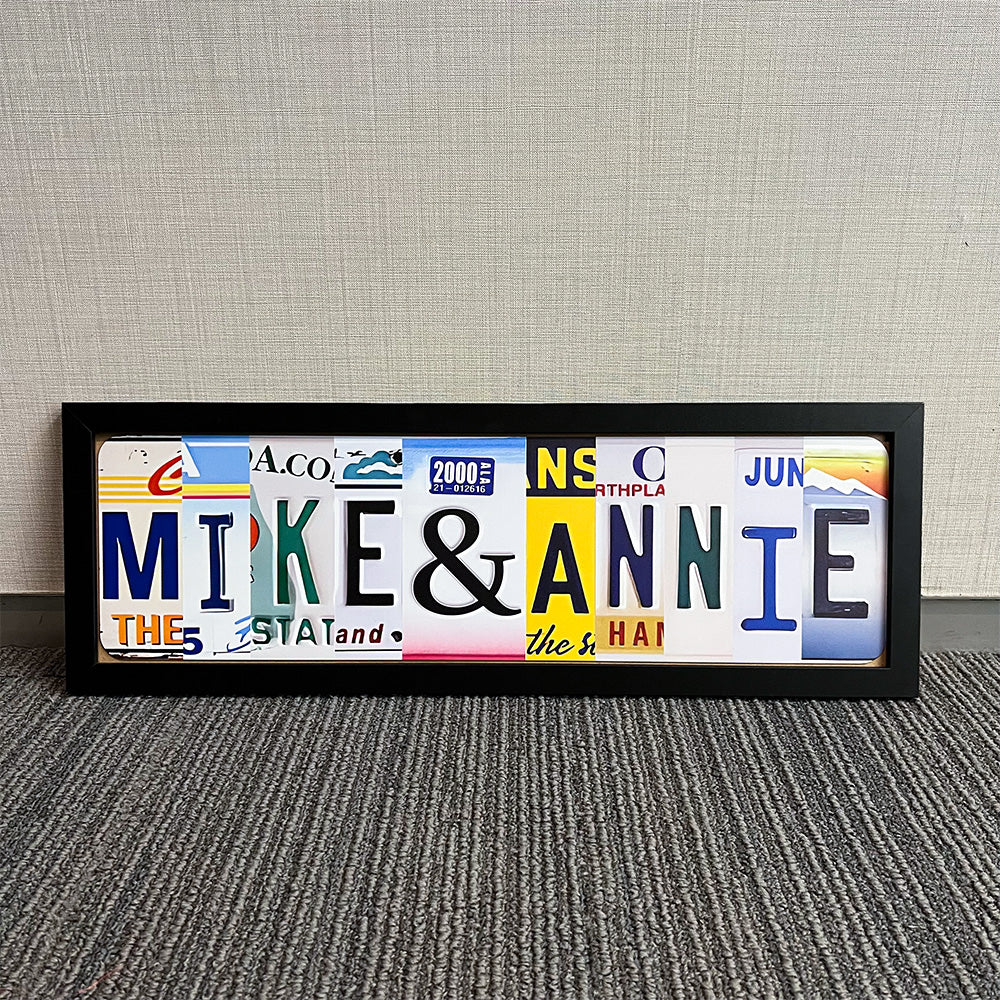 50%OFF❤️Personalized Handmade License Plate Metal Sign For Couples