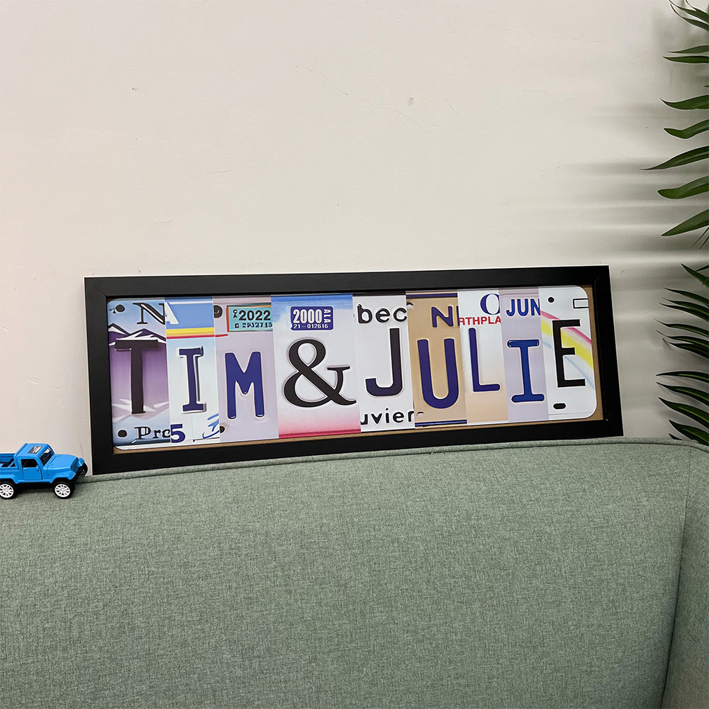 50%OFF❤️Personalized Handmade License Plate Metal Sign For Couples
