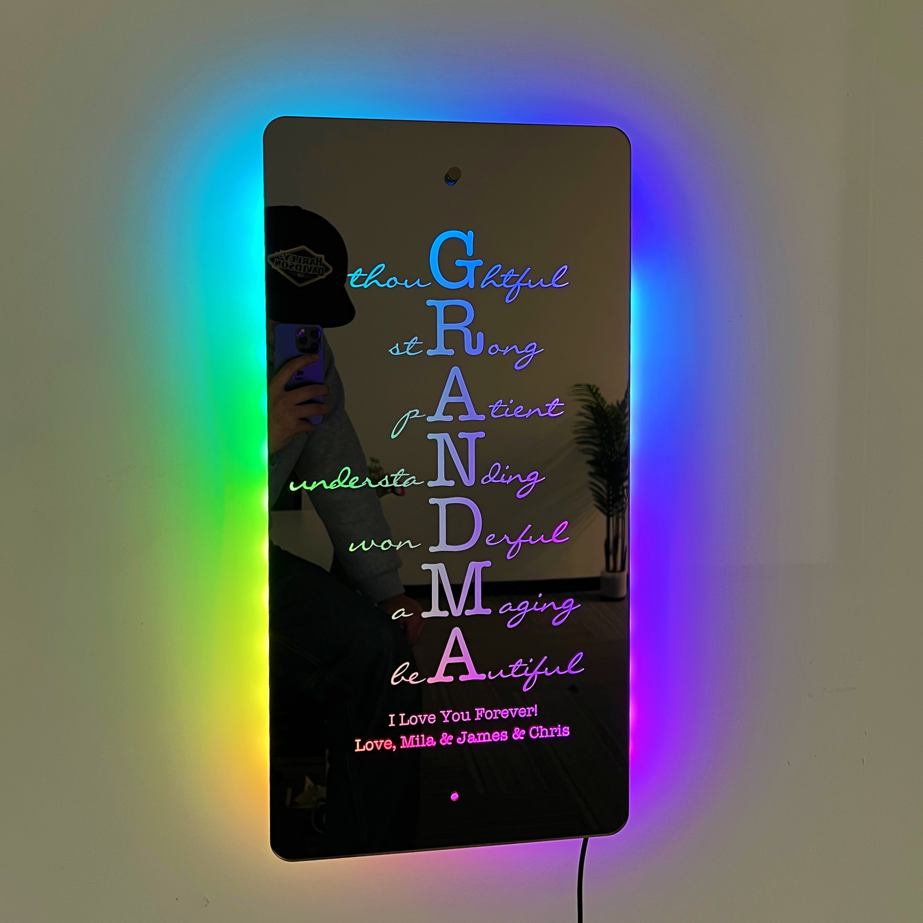 50% OFF❤️Custom Mother/Grandma Mirror: Personalized Engraved Gift for Mother's Day/Birthday