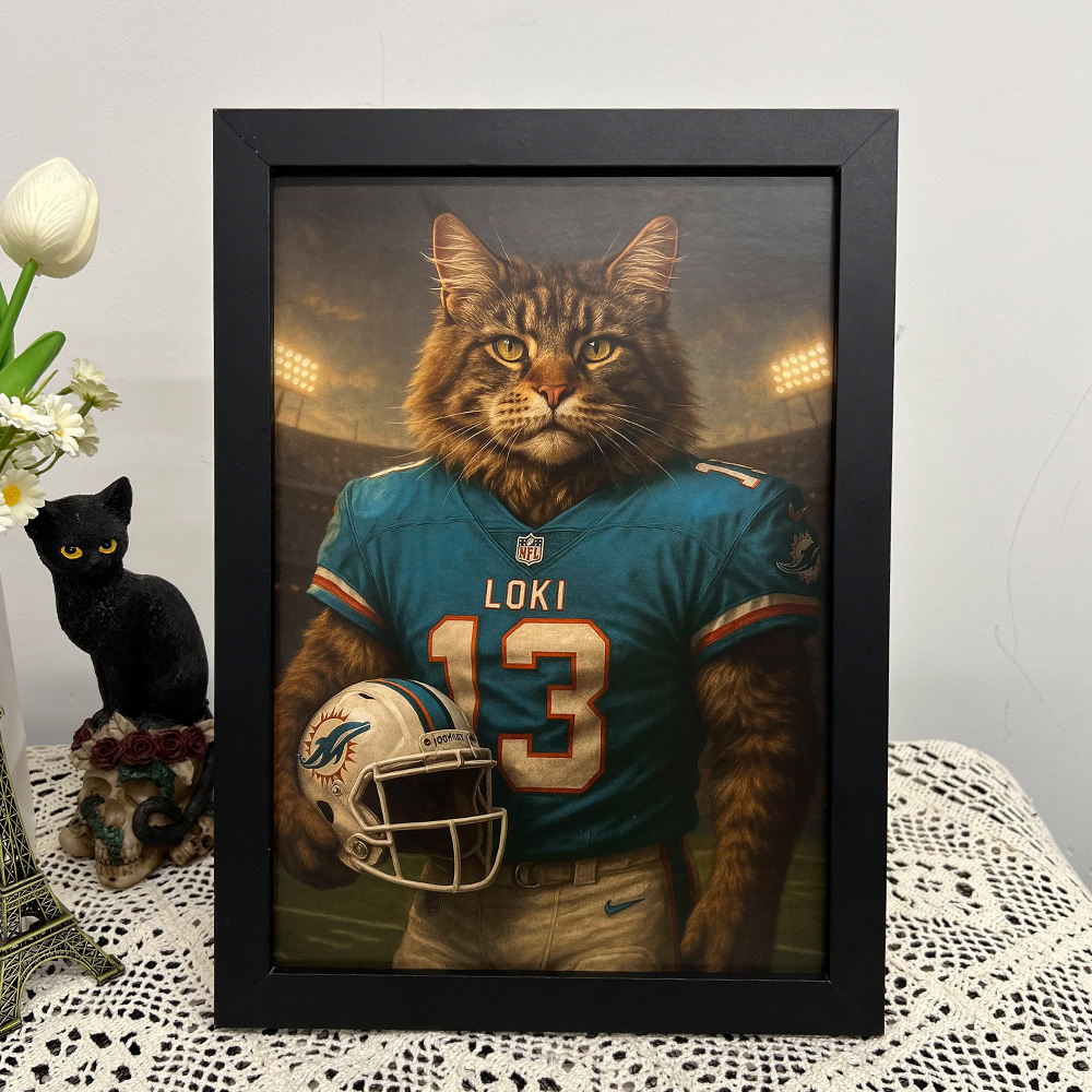 🏈Custom Pet Portrait Wall Art American Football Team NFL NCAA