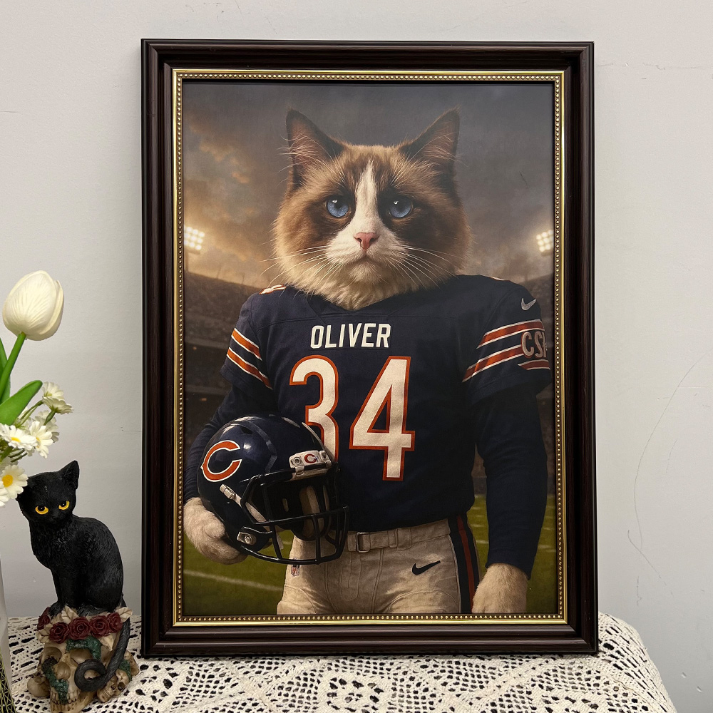 🏈Custom Pet Portrait Wall Art American Football Team NFL NCAA