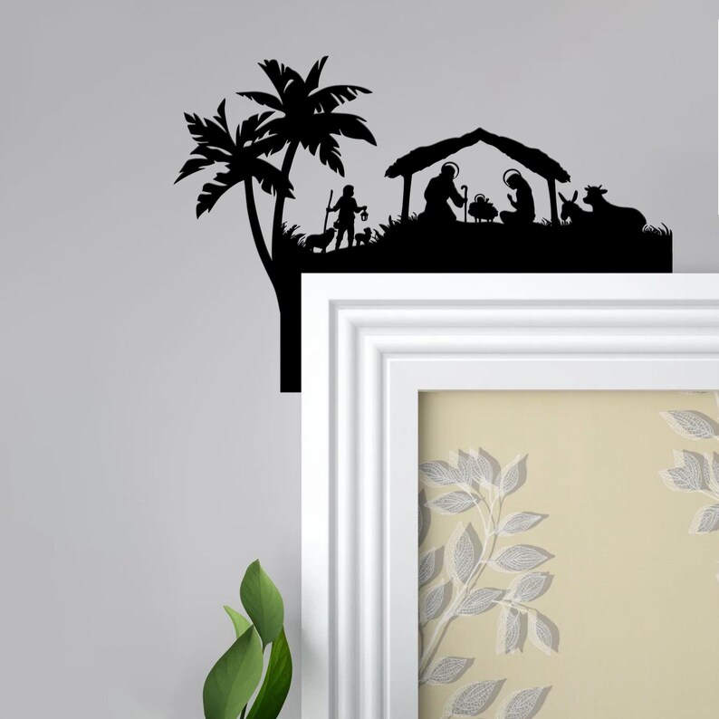 Metal Nativity Scene Door Topper