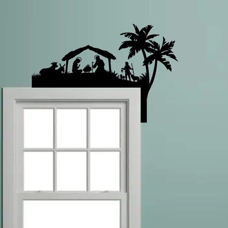 Metal Nativity Scene Door Topper