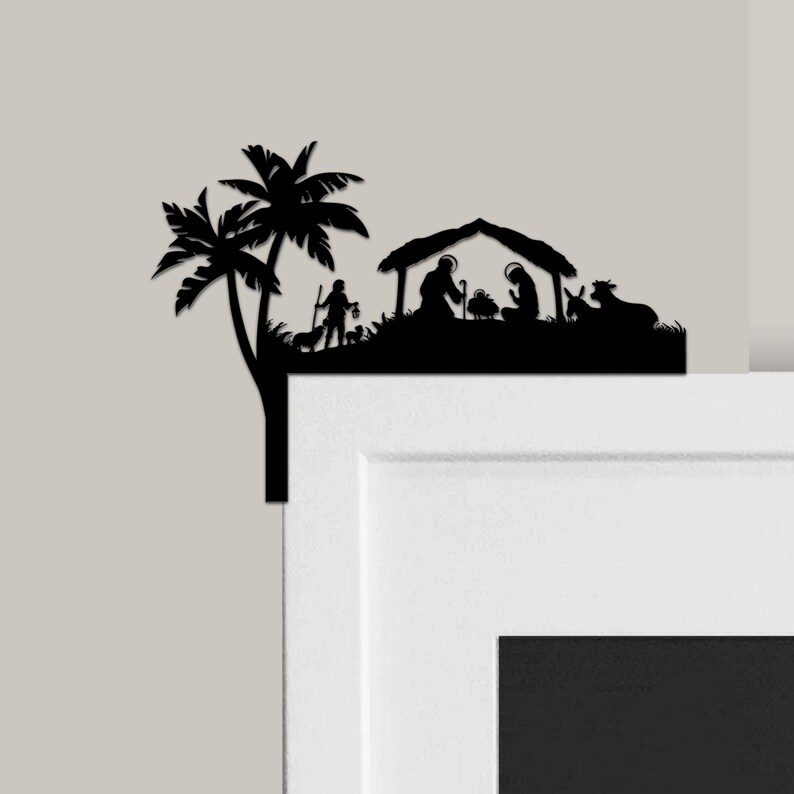 Metal Nativity Scene Door Topper