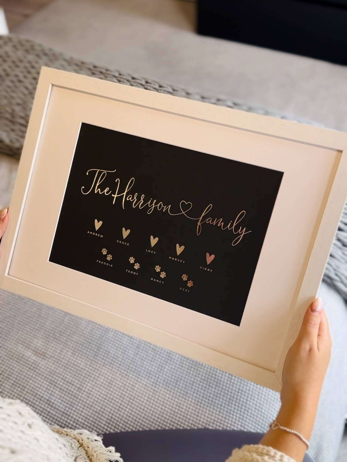 Custom Family Name Foil Print