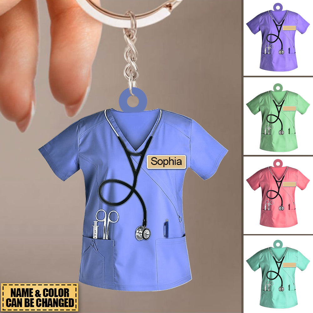 Personalized Nurse Uniform Keychain - Gift For Nurse