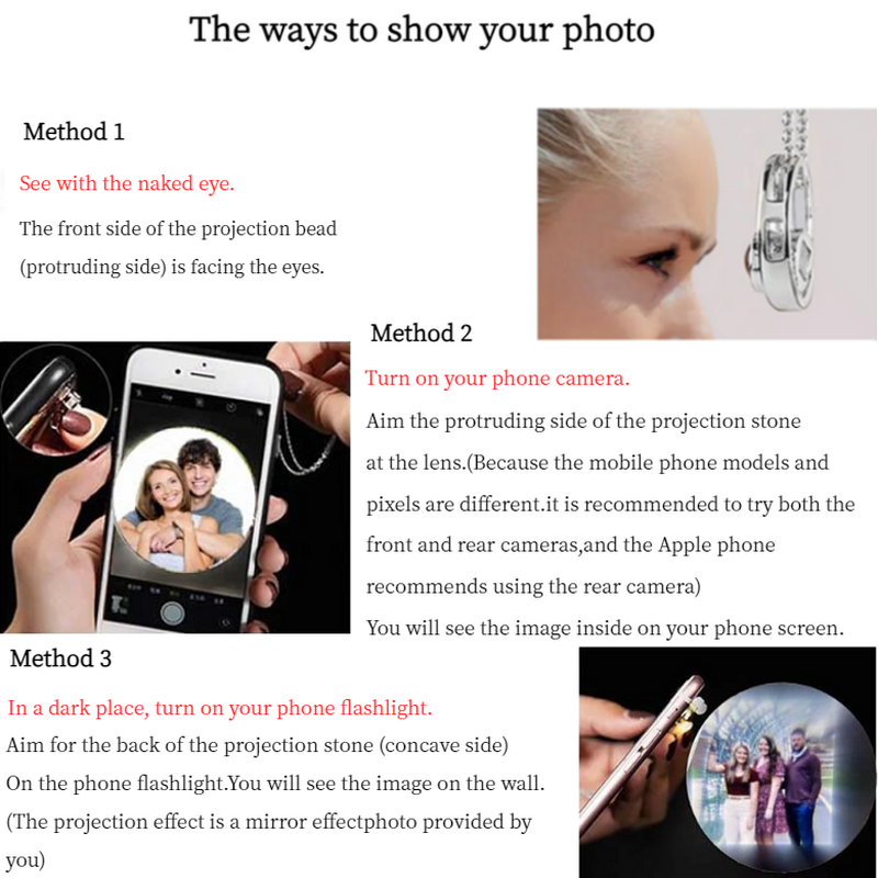 Personalized Photo Black Beaded Projection Bracelet with Cross