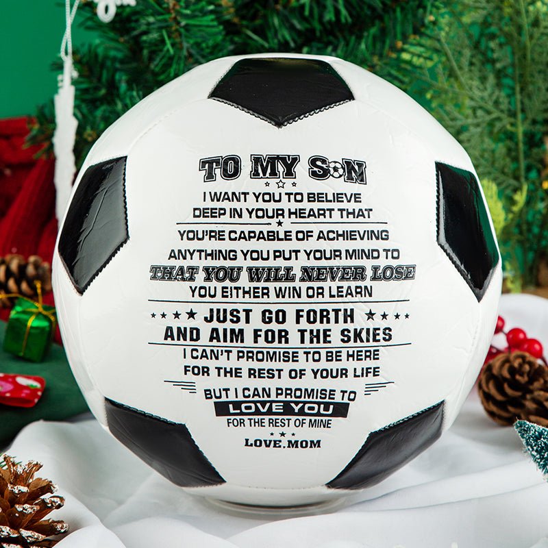 Personalized Printed Soccer Ball Football For My Son, Birthday Christmas Graduation Gift For Son From Dad, Perfect For Outdoor & Indoor Match Or Game，Size 5