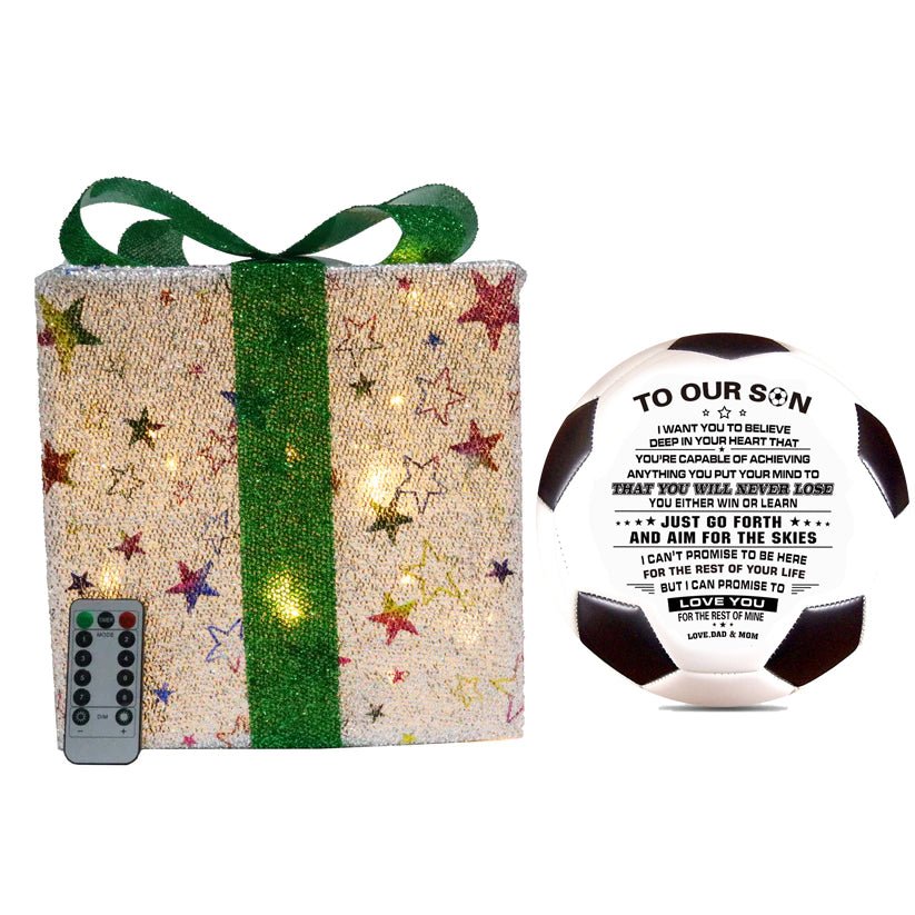 Personalized Printed Soccer Ball Football For My Son, Birthday Christmas Graduation Gift For Son From Dad, Perfect For Outdoor & Indoor Match Or Game，Size 5