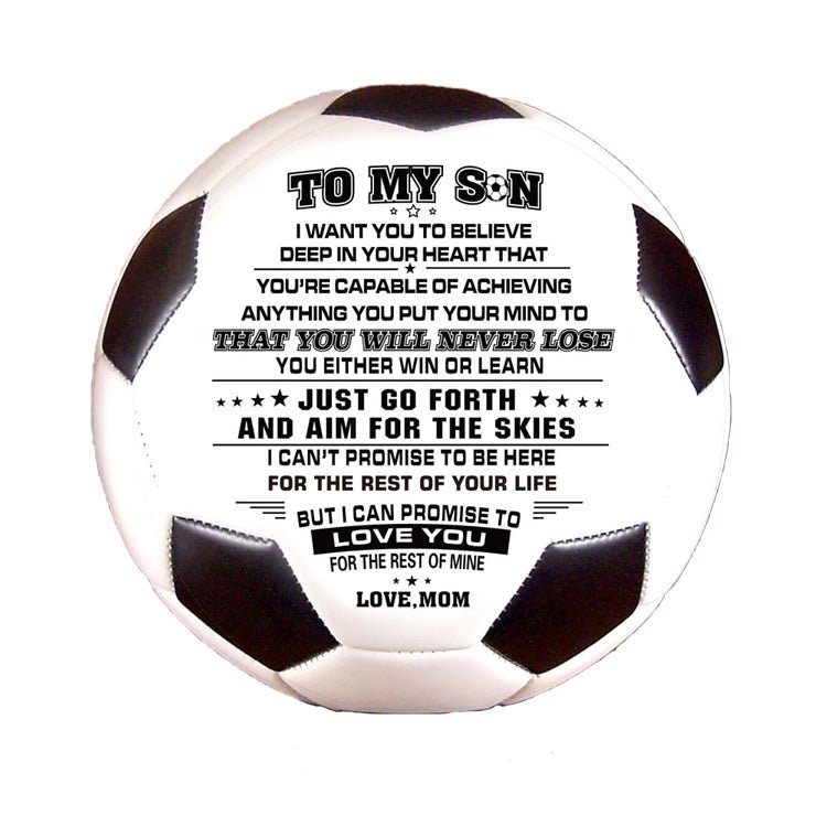 Personalized Printed Soccer Ball Football For My Son, Birthday Christmas Graduation Gift For Son From Dad, Perfect For Outdoor & Indoor Match Or Game，Size 5