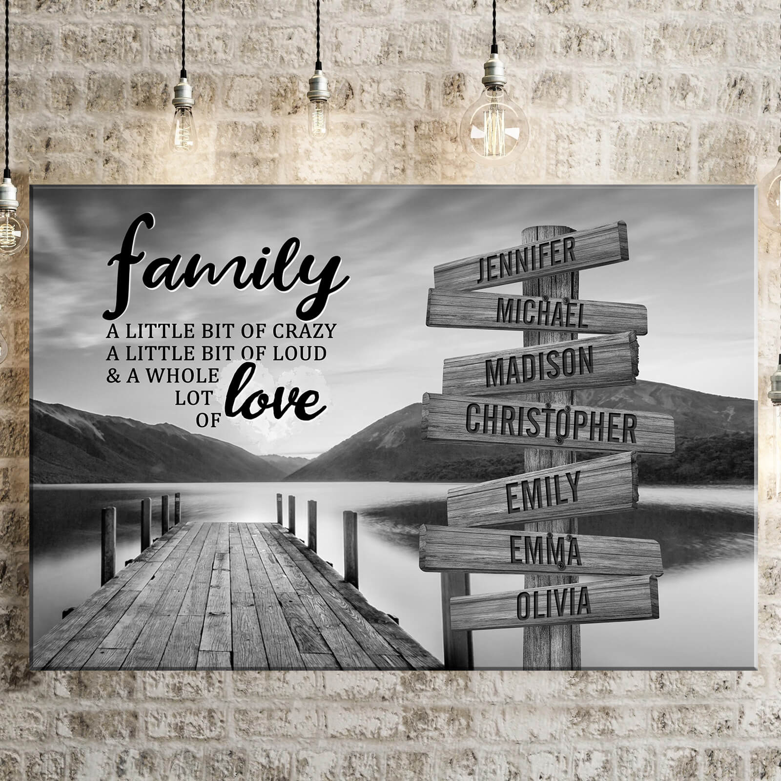 River Pier A Little Whole Lot of Love Multi-Names Premium Canvas