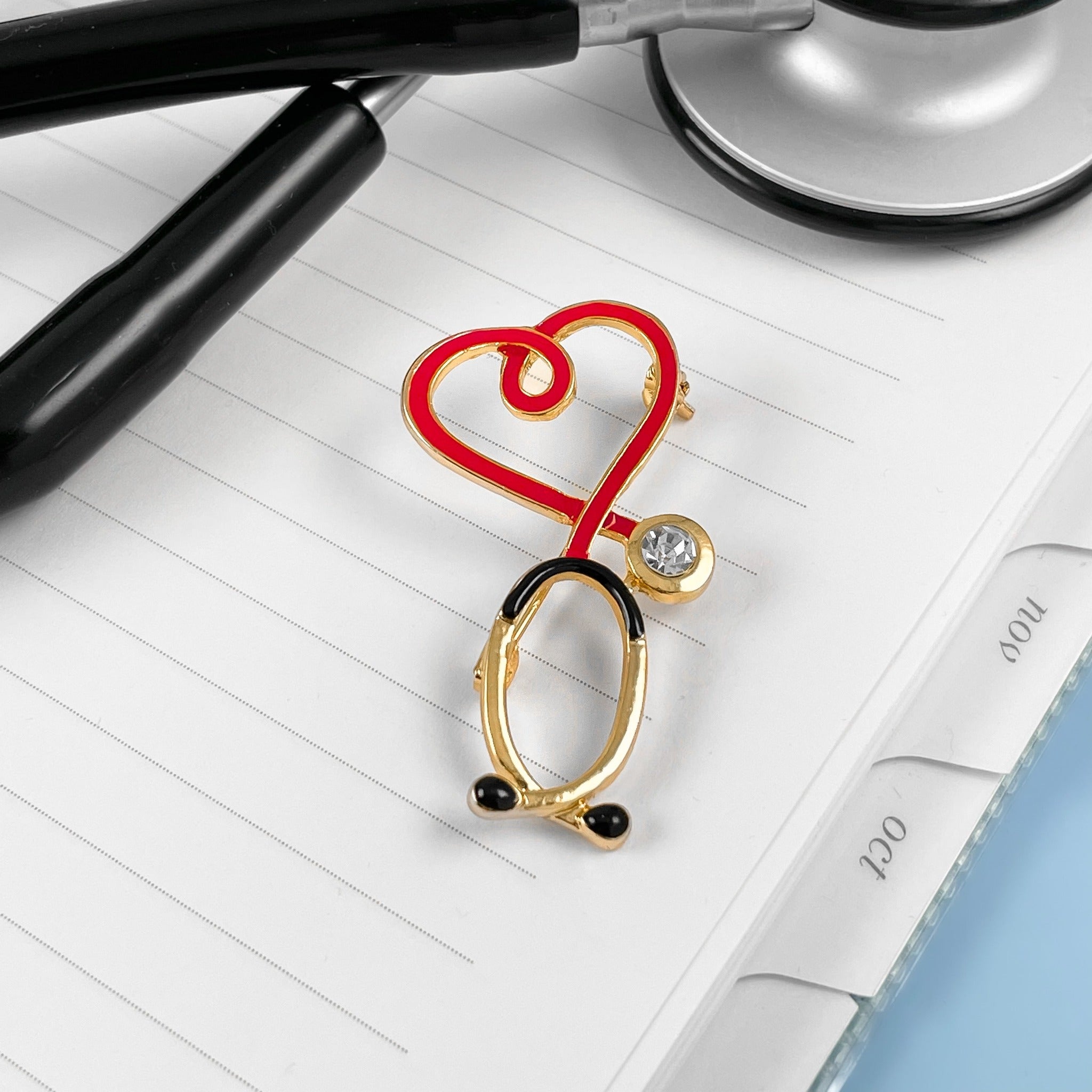 Stethoscope Heart Pin