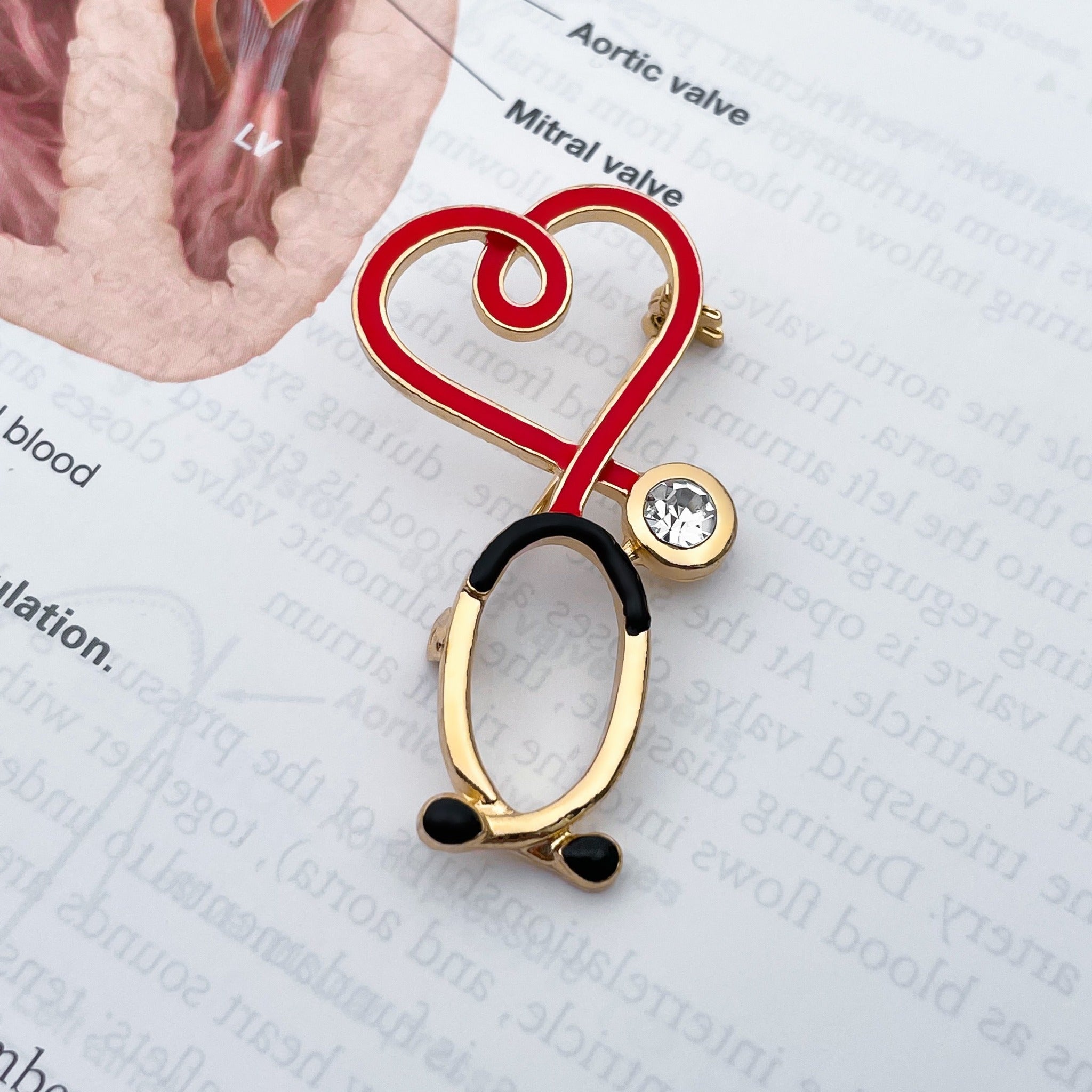 Stethoscope Heart Pin
