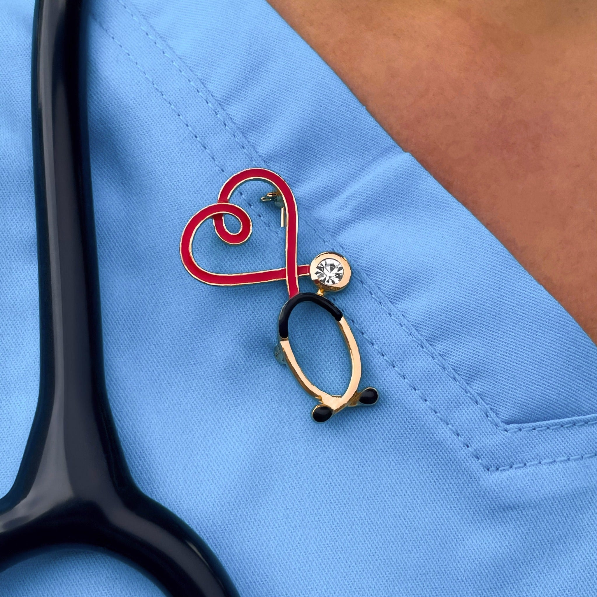 Stethoscope Heart Pin