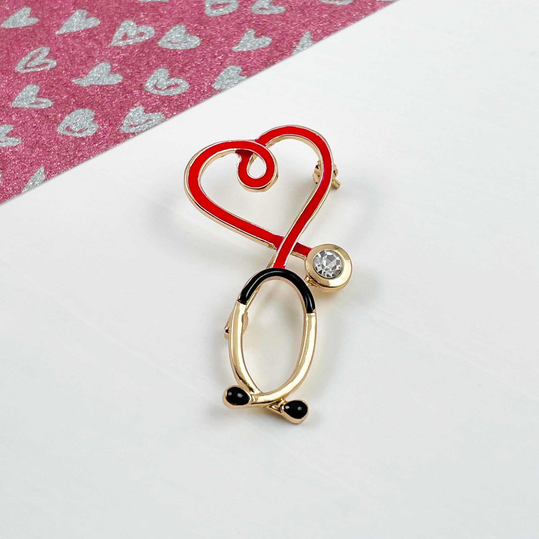 Stethoscope Heart Pin
