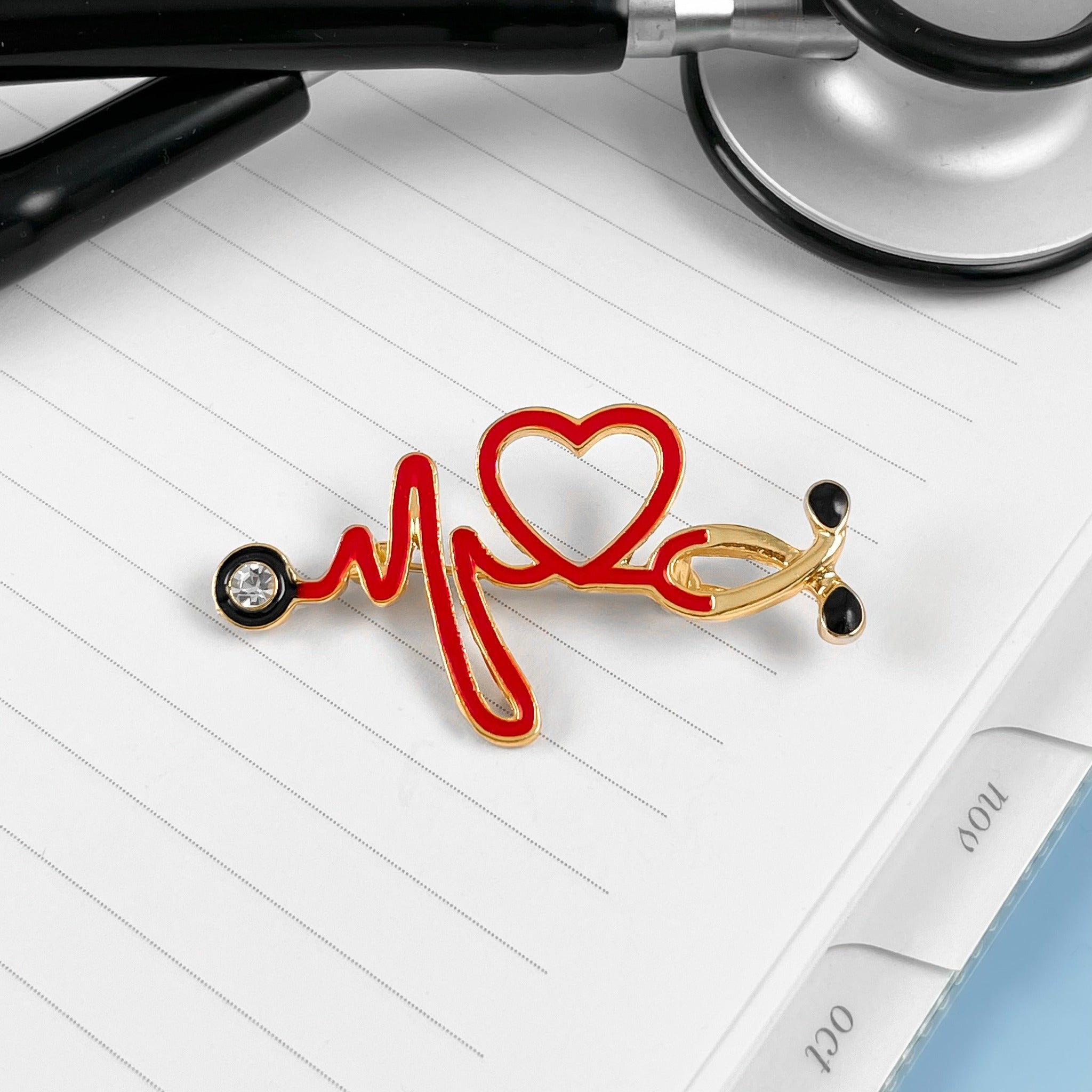 Stethoscope Heartbeat Pin