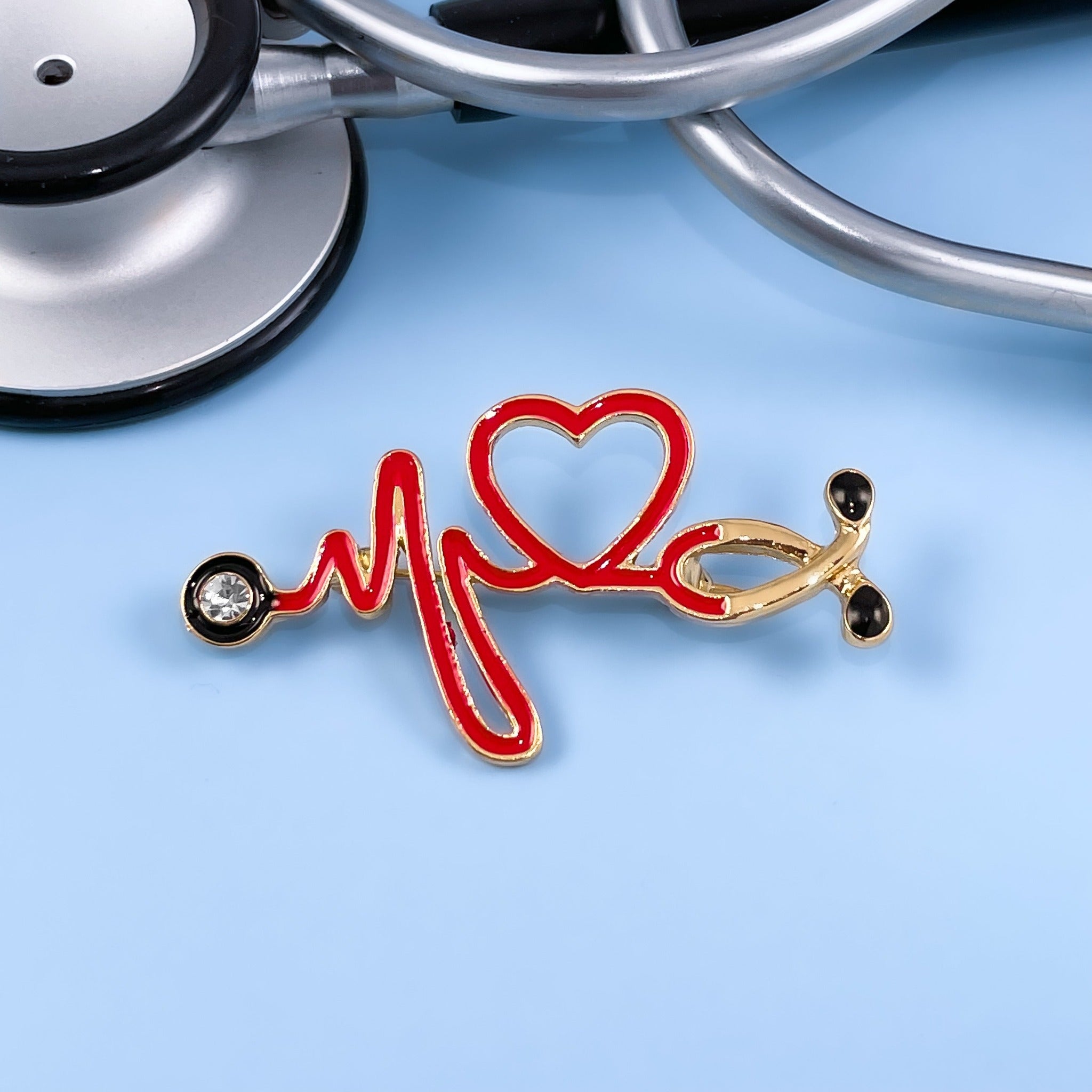 Stethoscope Heartbeat Pin