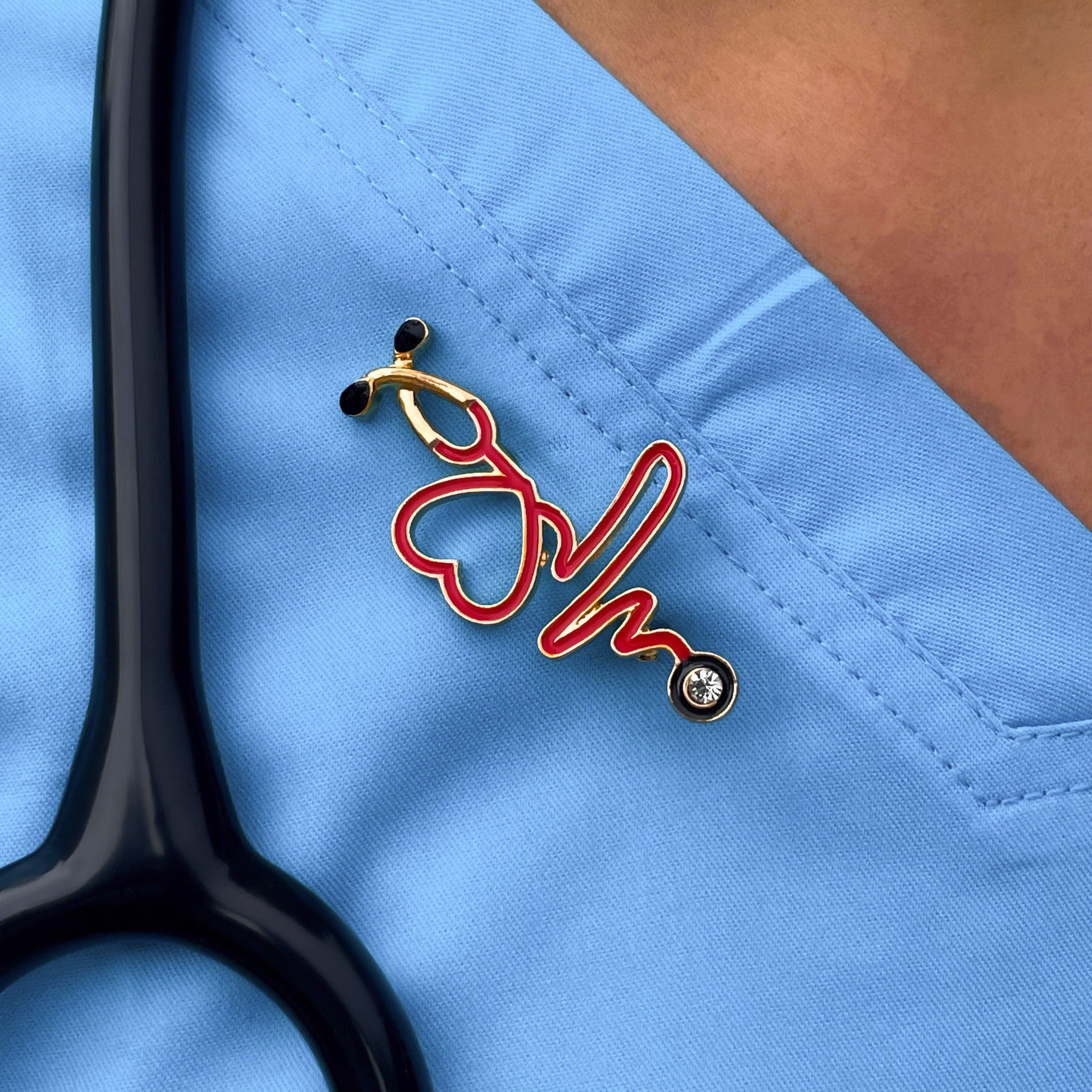 Stethoscope Heartbeat Pin