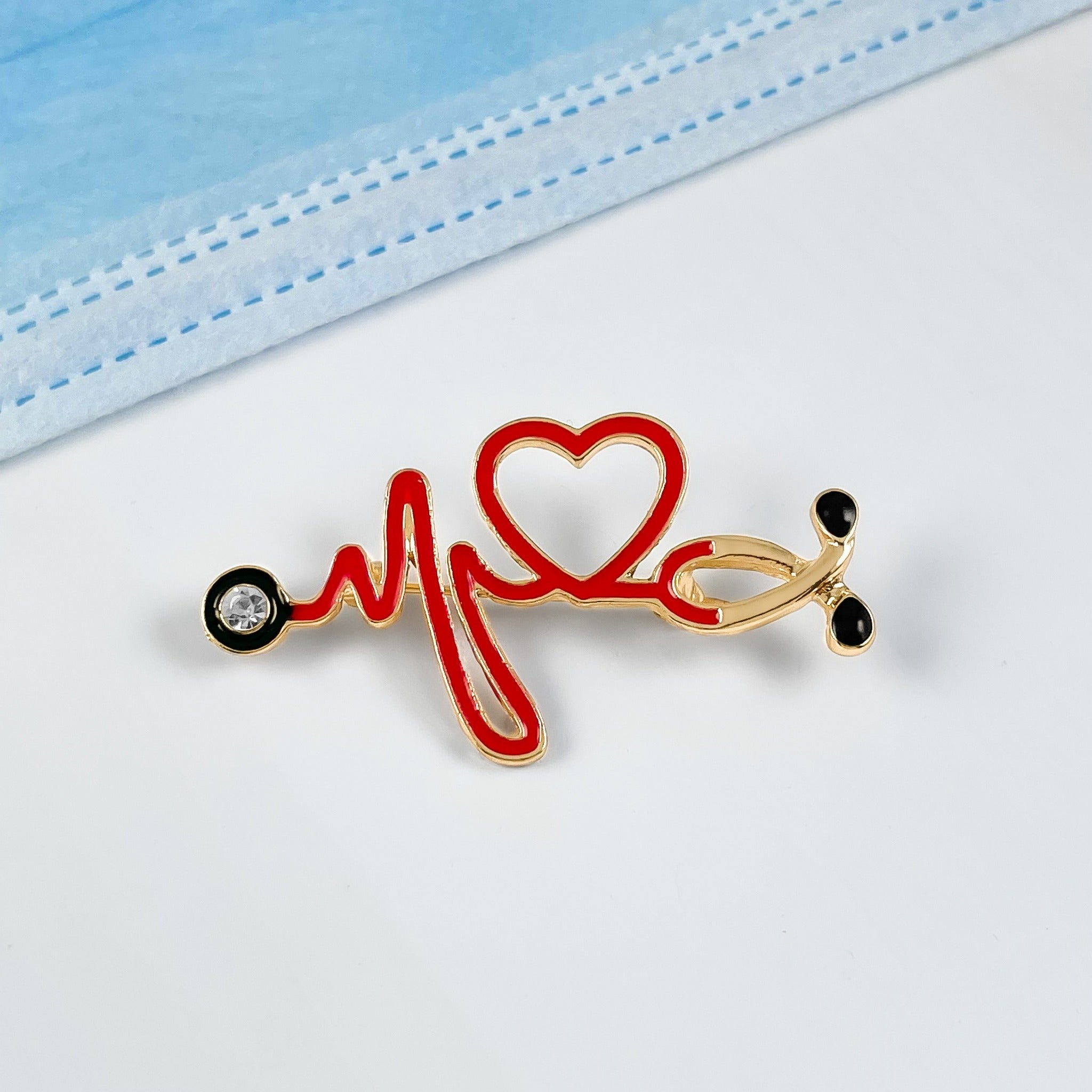 Stethoscope Heartbeat Pin