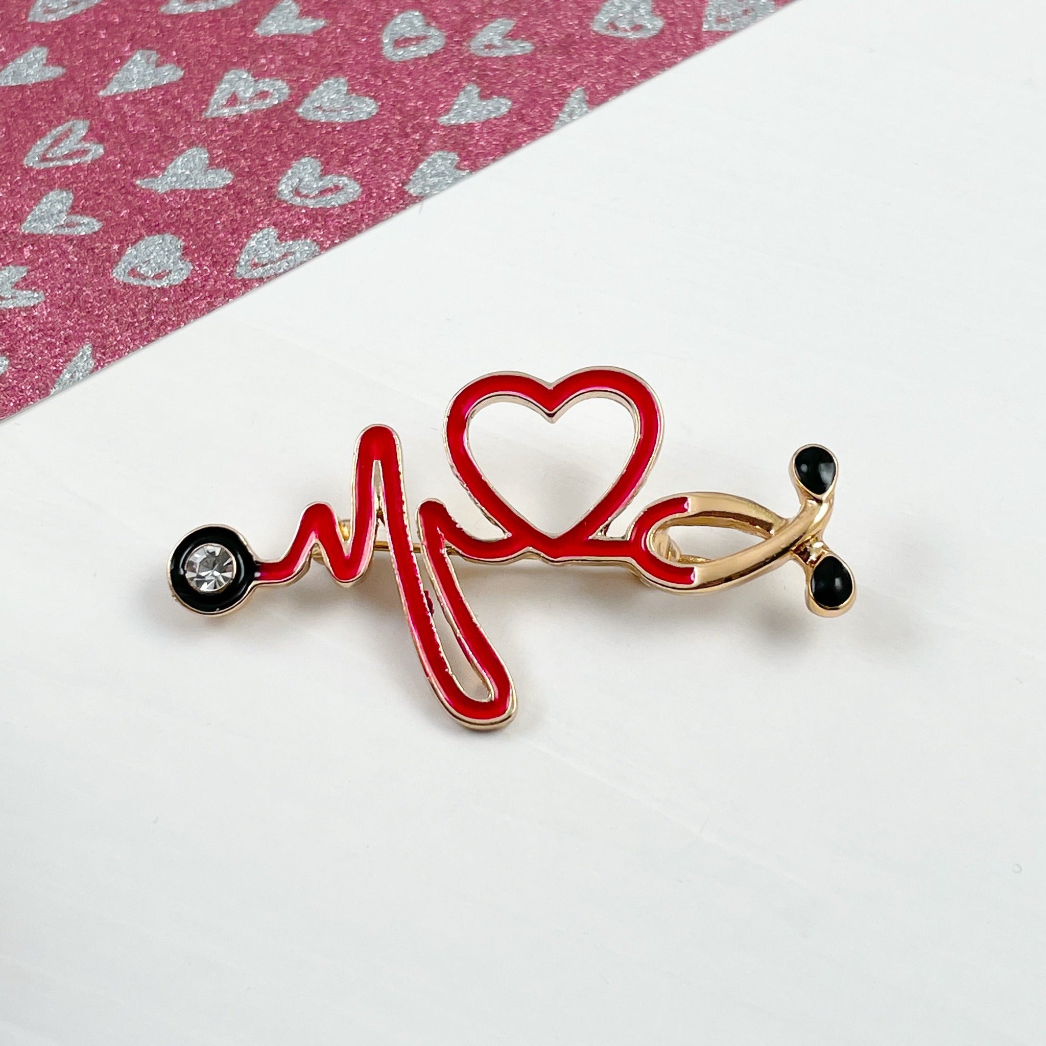 Stethoscope Heartbeat Pin