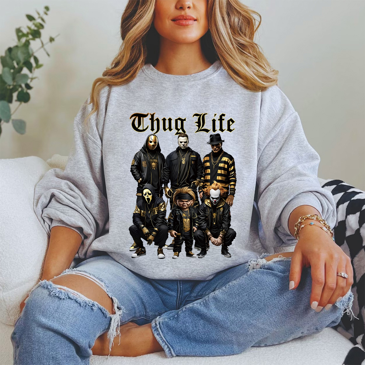 Halloween Black Gold Thug Life Shirt