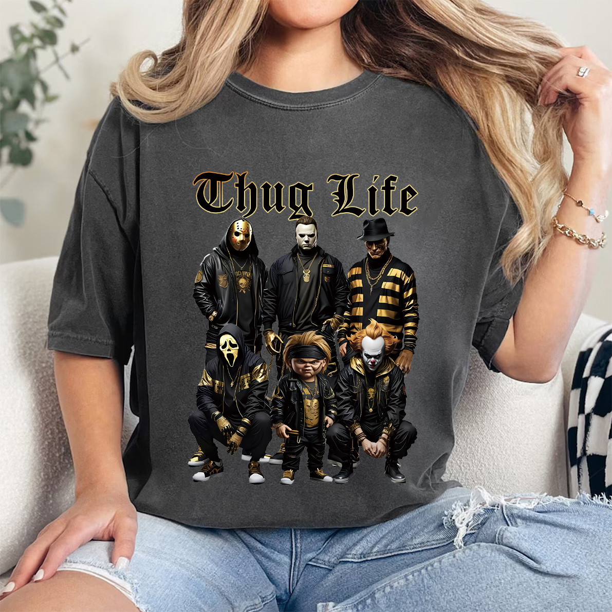 Halloween Black Gold Thug Life Shirt
