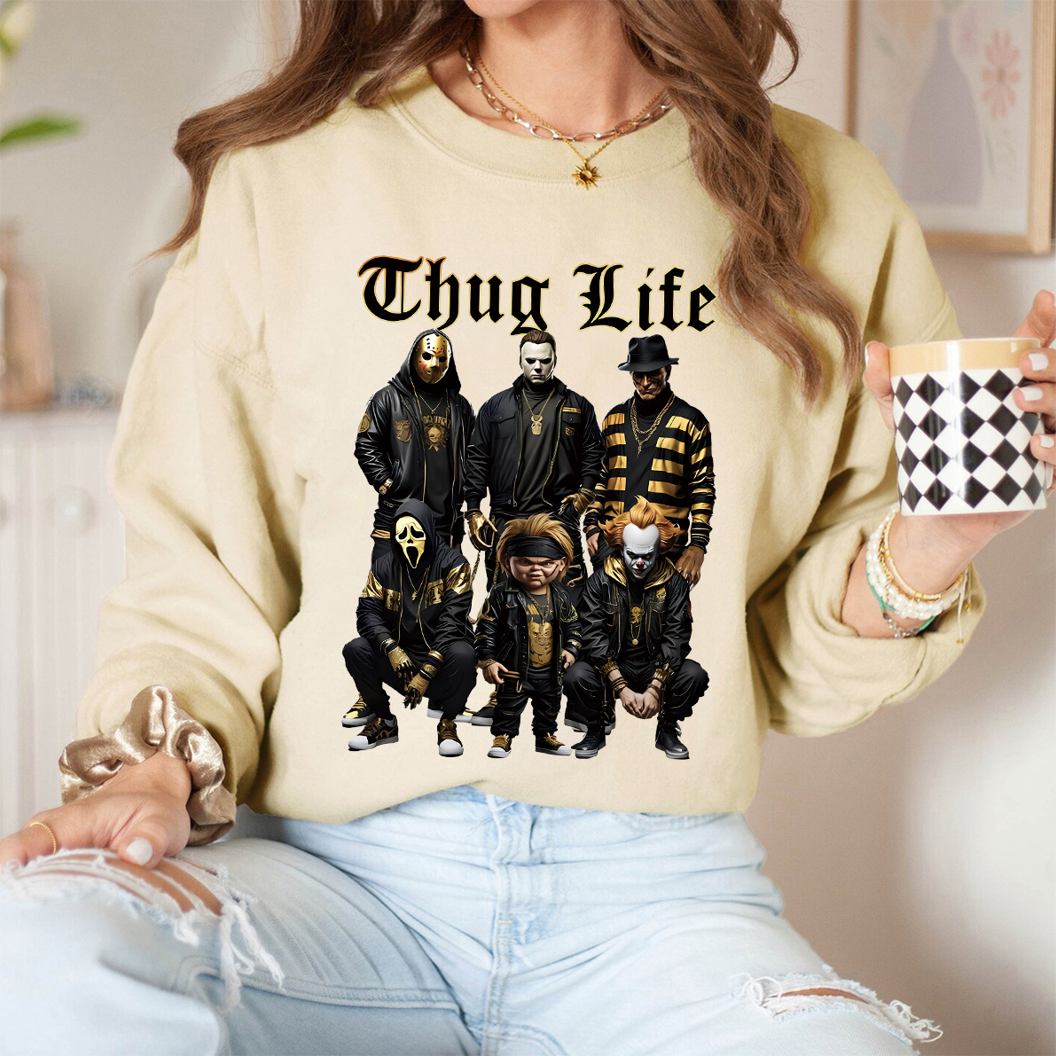 Halloween Black Gold Thug Life Shirt
