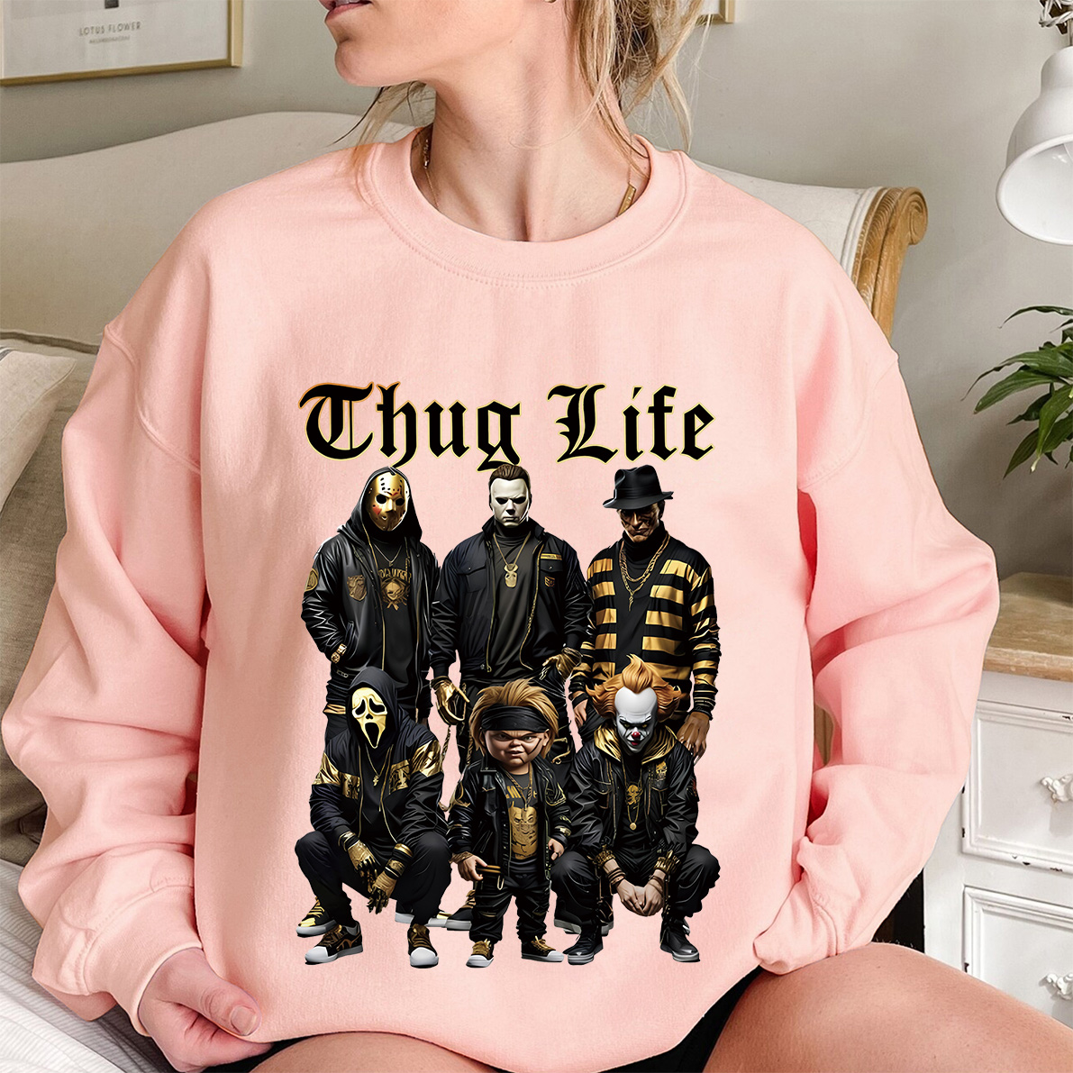 Halloween Black Gold Thug Life Shirt
