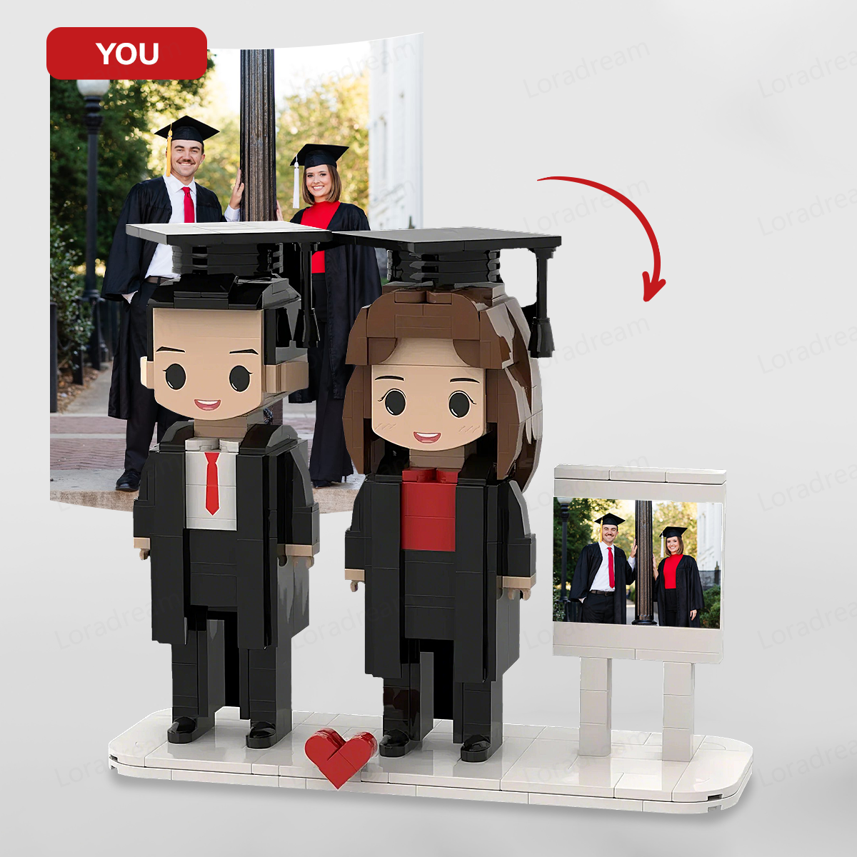 Custom Brick Set From Your Favorite Photo, Personalized Minifigure, Perfect Memory Gift For Valentine's Day, LEGO Sets