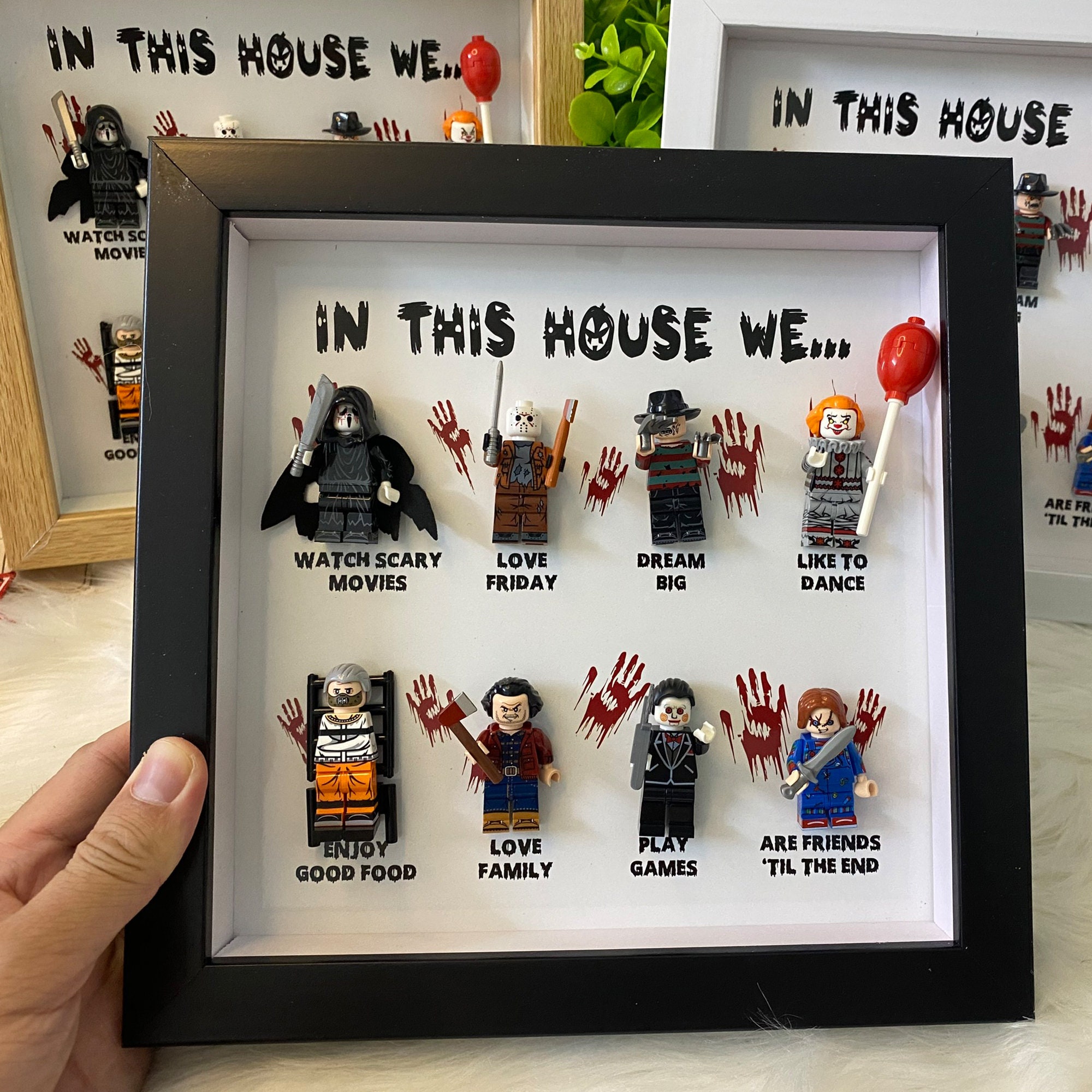 In This House We... 8/10/12 Horror Gift Frame (Halloween Scary Movie) Halloween ,Birthday gift,scary movie loving family