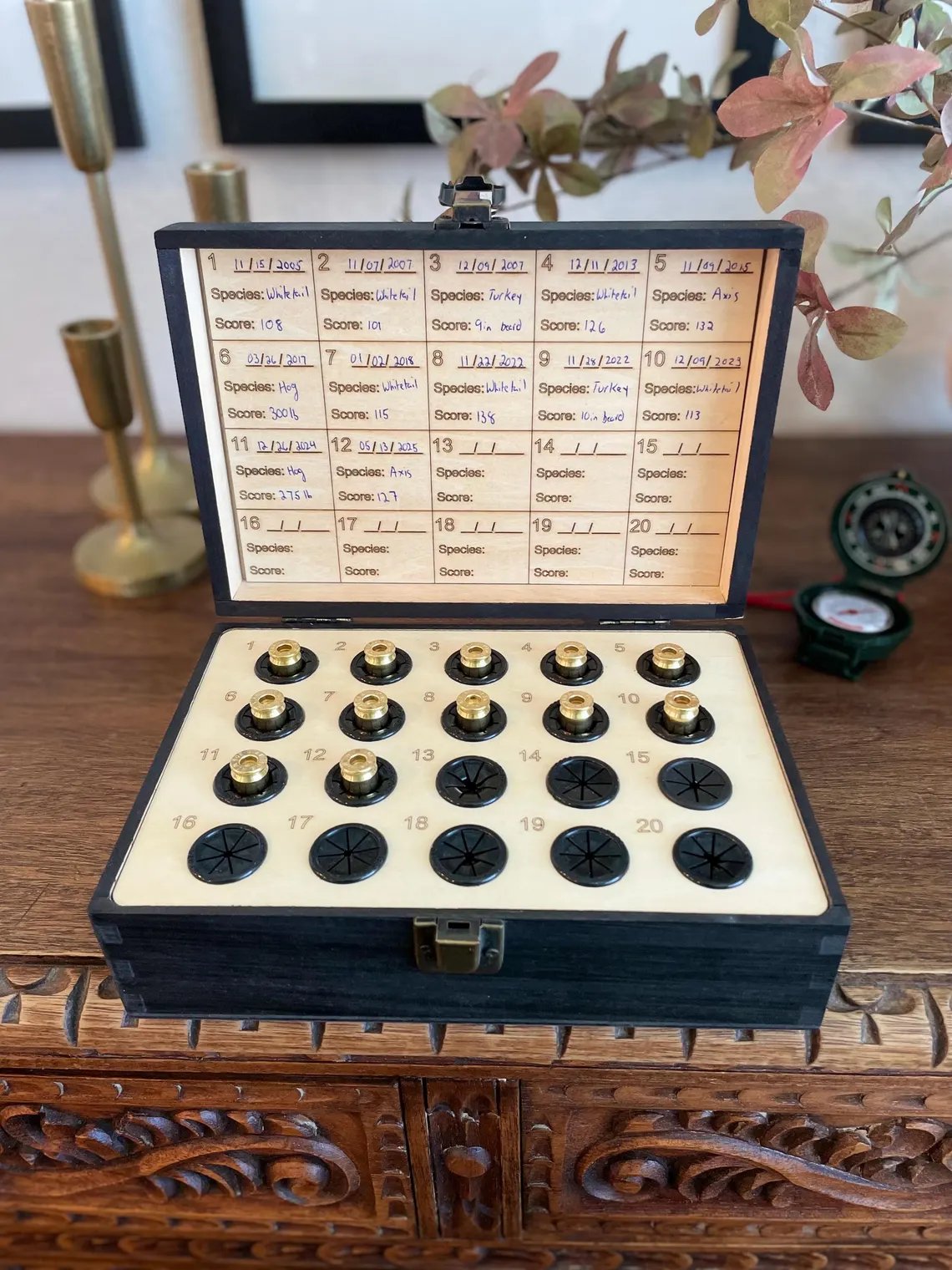 Personalized Handcrafted Solid Wood Hunting Memory Box