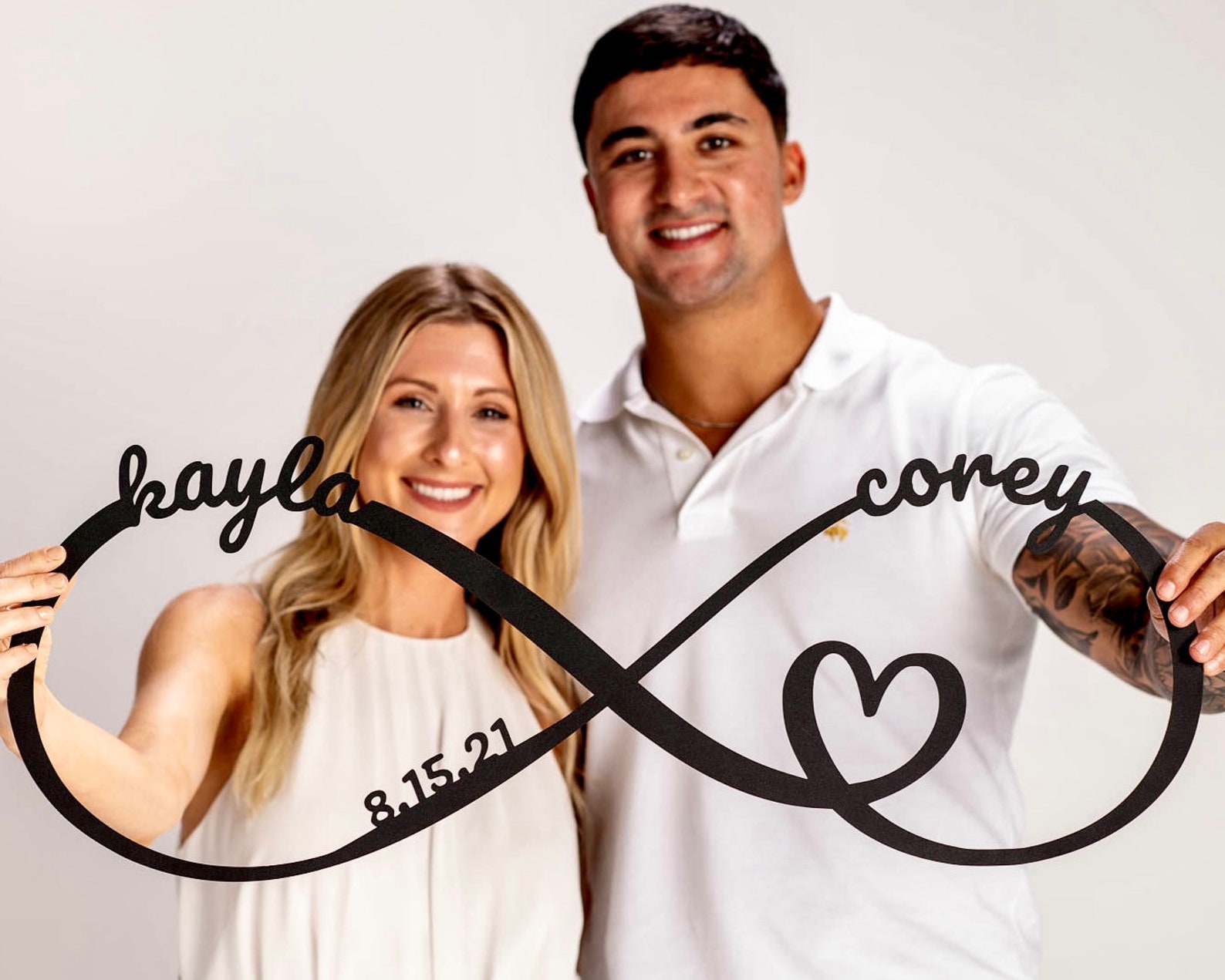 Personalized  Gift for Couple | Custom Infinity Sign | Wedding Date Sign Metal Engagement Sign Anniversary Gift | Bridal Shower Gift