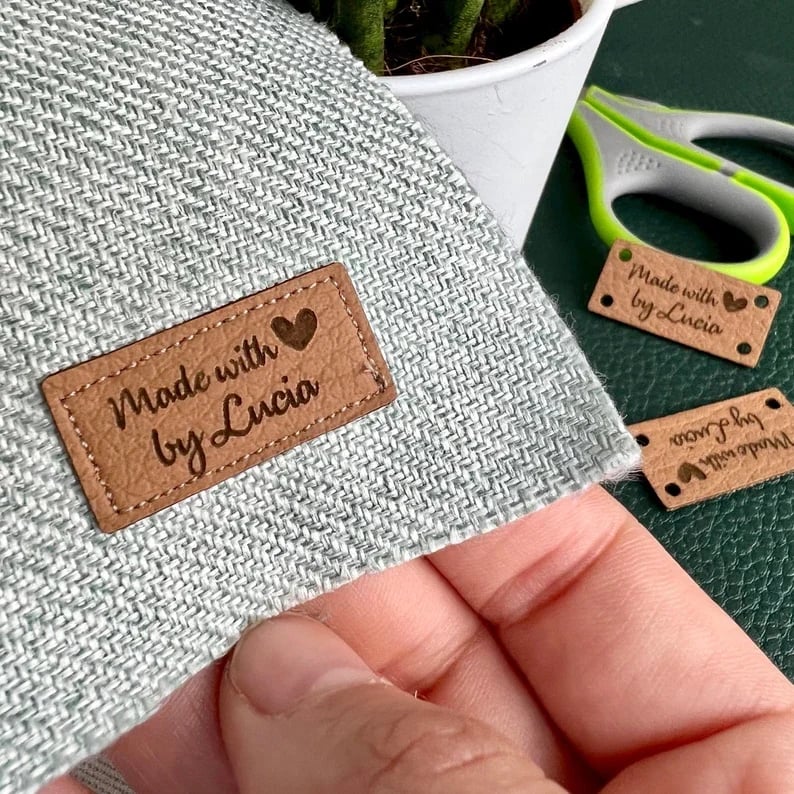 🌹Small Faux leather labels| Custom tags