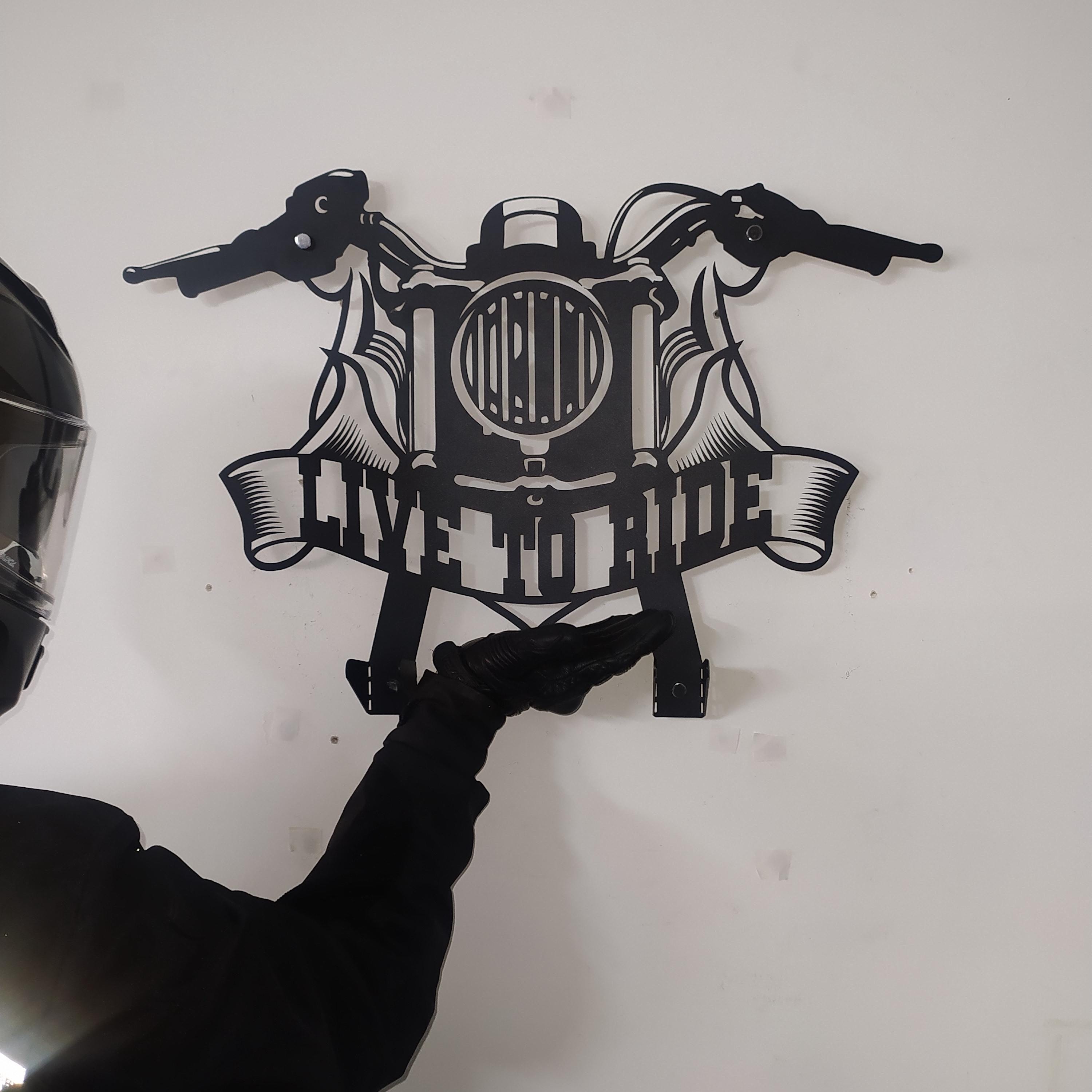 Custom Metal Jacket & Helmet Holder, Harley Davidson Gift for Him