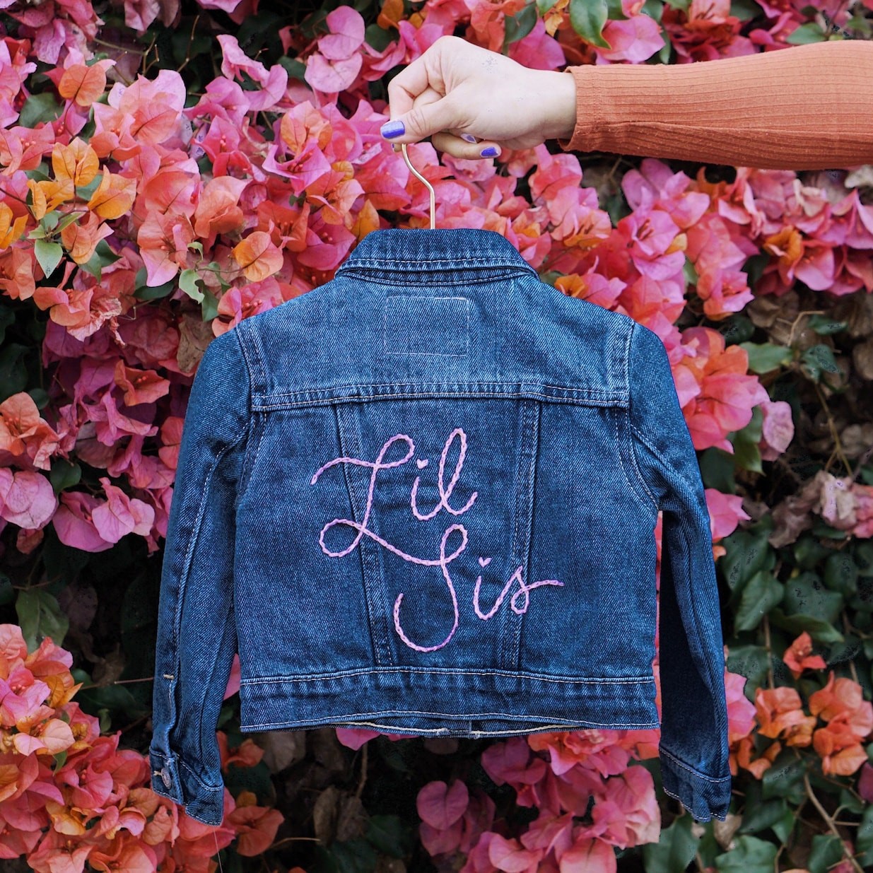 Personalized Hand Embroidery Kids Denim Jacket