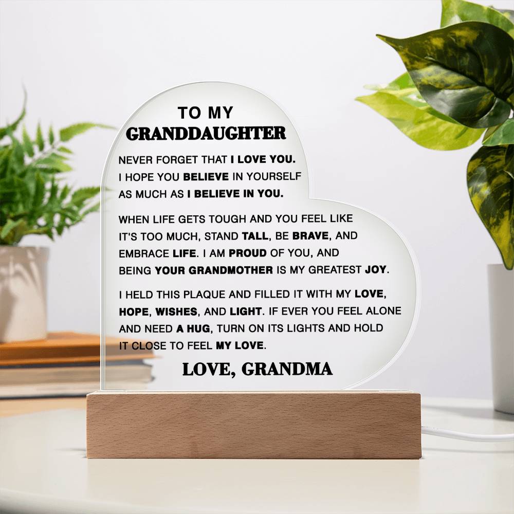 To My Granddaughter - Hold This Close To Feel My Love -Love, Grandma