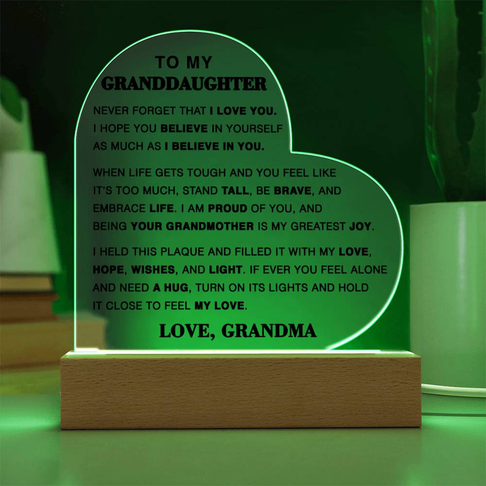 To My Granddaughter - Hold This Close To Feel My Love -Love, Grandma