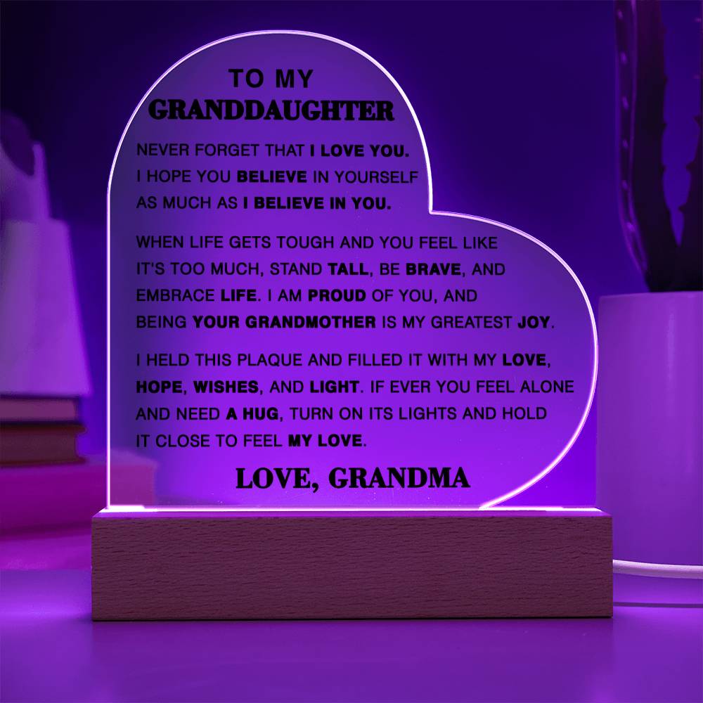 To My Granddaughter - Hold This Close To Feel My Love -Love, Grandma