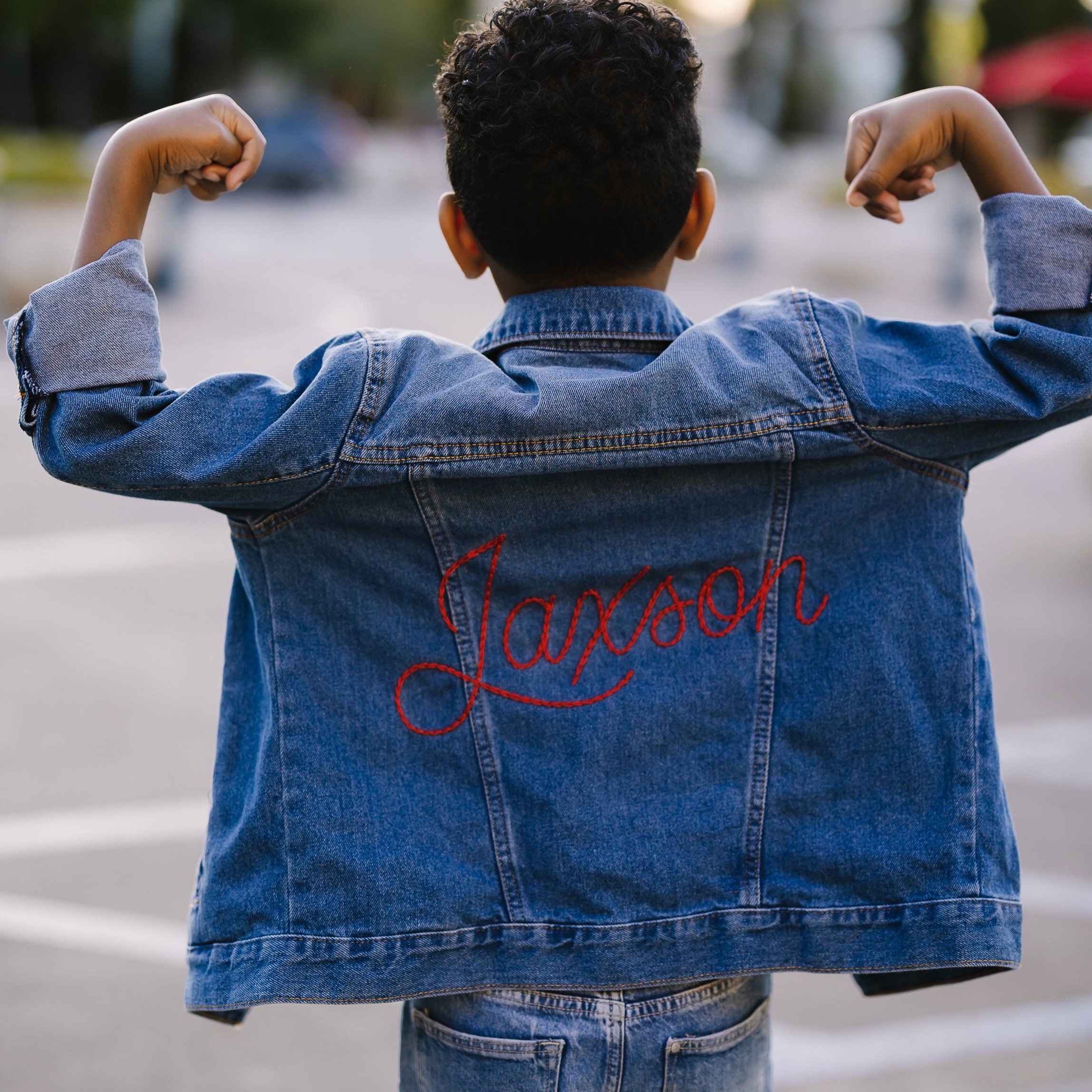 Personalized Hand Embroidery Kids Denim Jacket