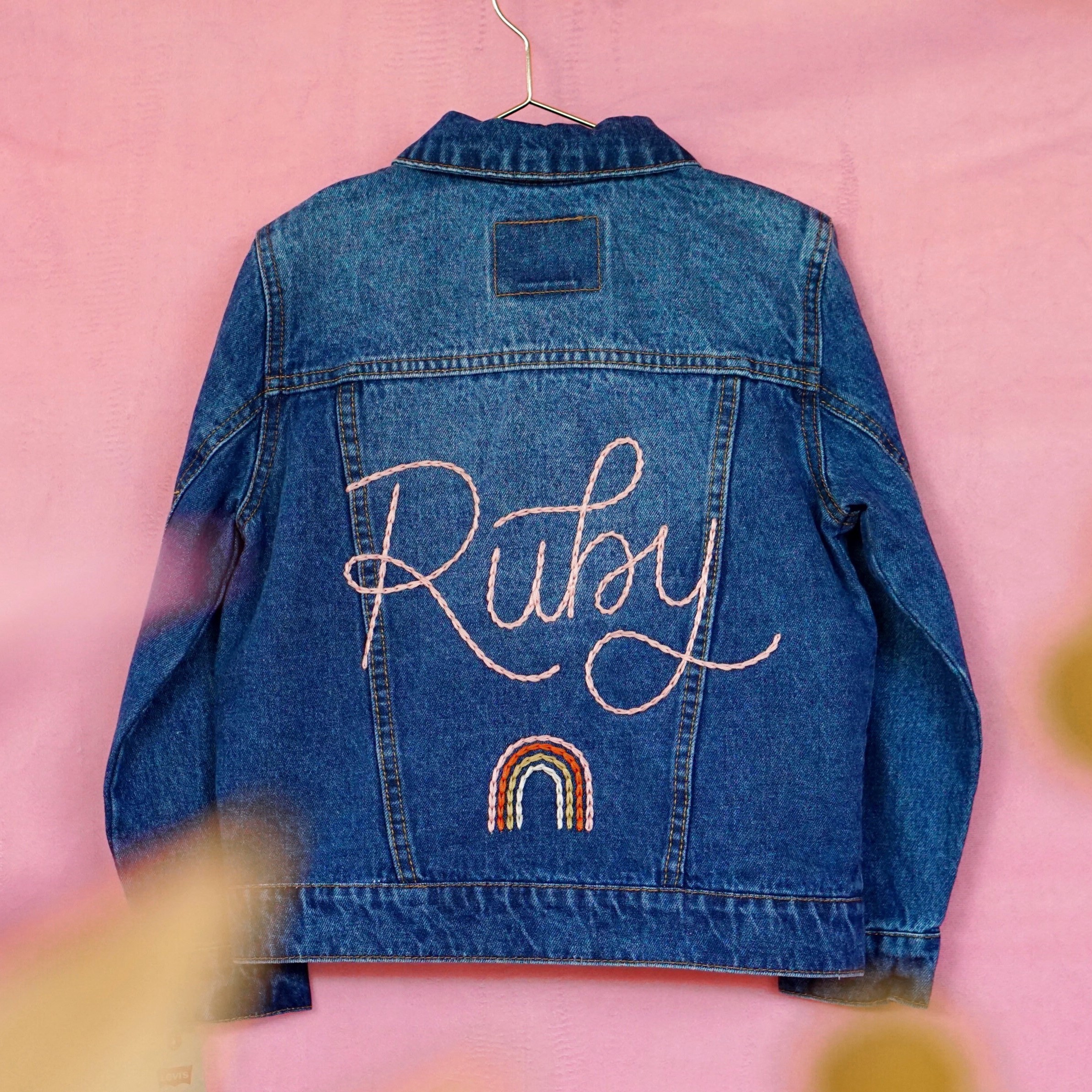 Personalized Hand Embroidery Kids Denim Jacket