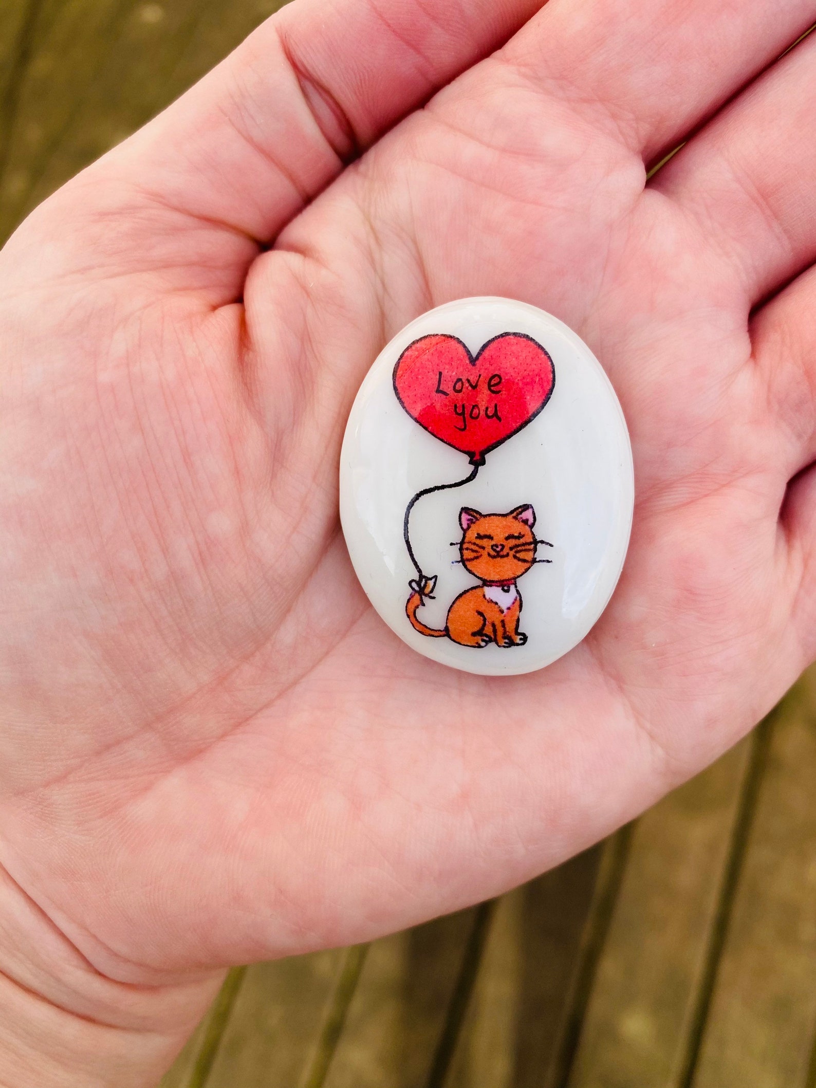 Personalised Animal Heart Stone❤