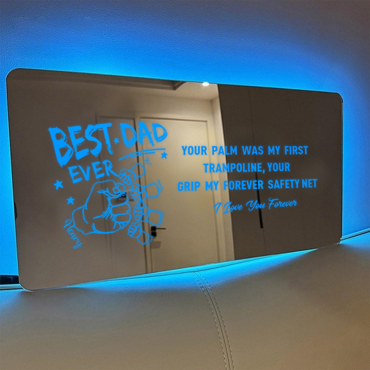 BEST DAD/GRANDPA Personalized Dad and Child's Fist Father's Day Mirror Light