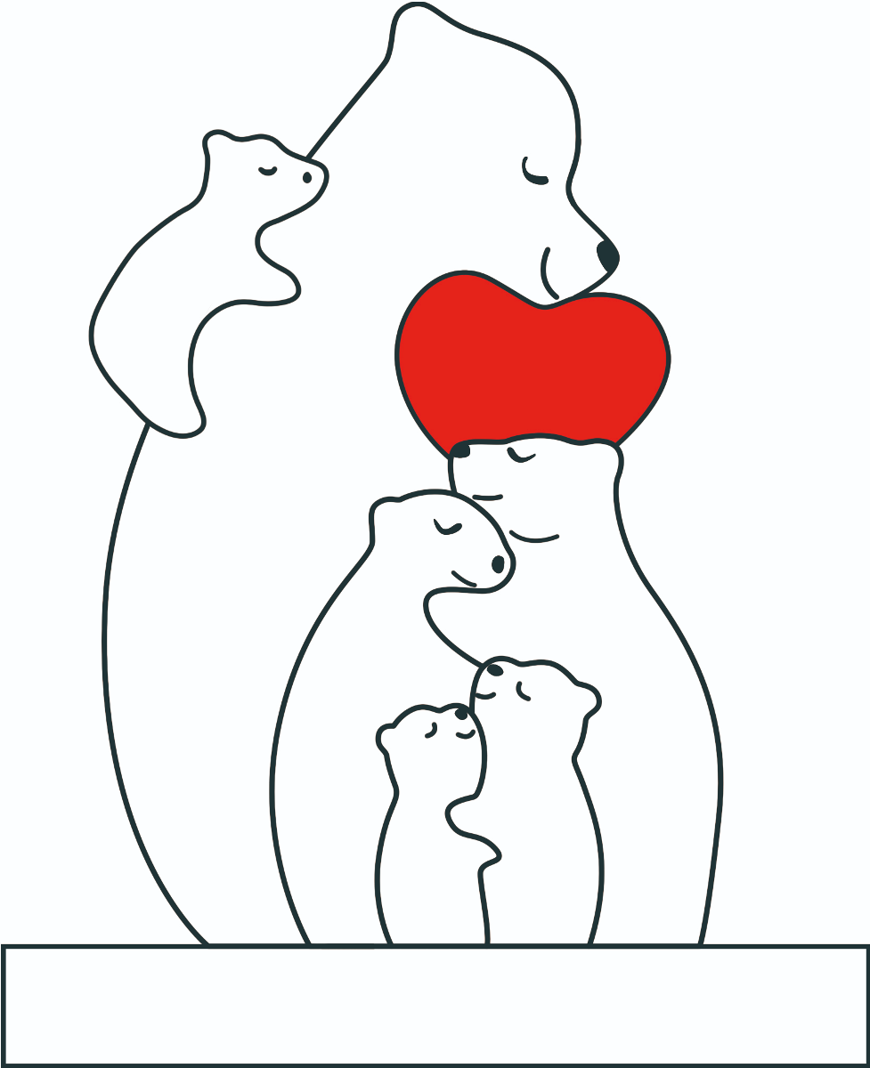 Personalized Single Parents Ver 2 Family With Stand - Puzzle Wooden Bear Family - Wooden Pet Carvings