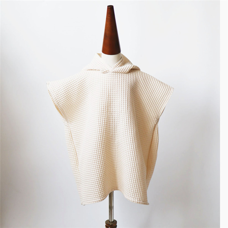 Personalized Embroidery Kids Waffle Beach Towel Poncho for Summer & Beach 