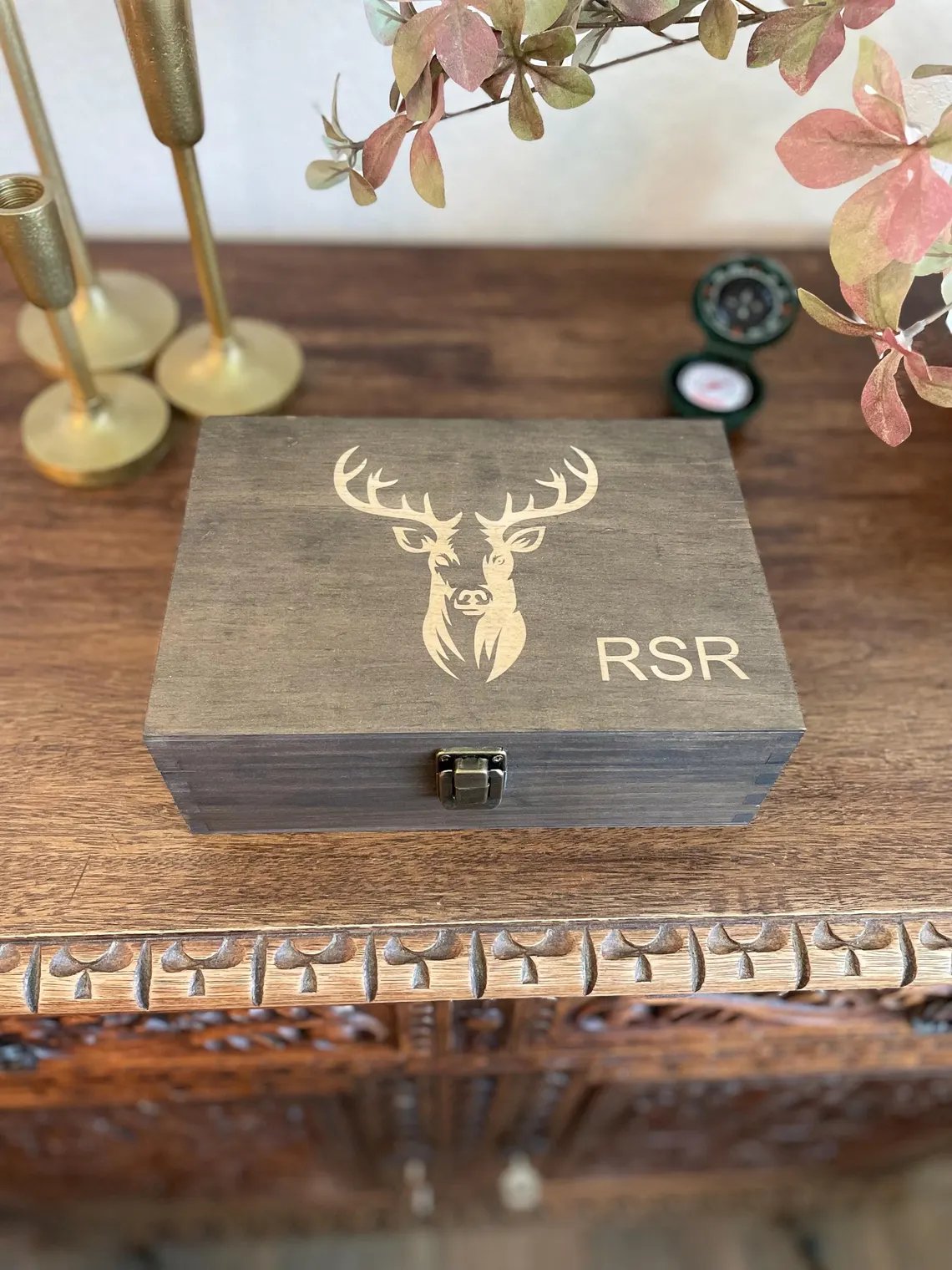 Personalized Handcrafted Solid Wood Hunting Memory Box
