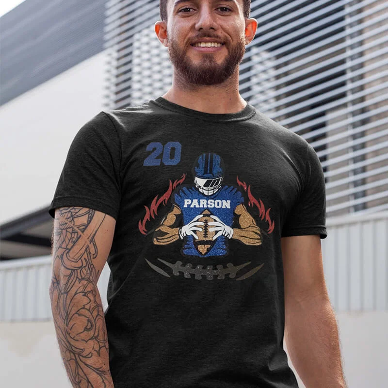 50% OFF馃張Shine On Game Day - Custom Glitter Football Player Crewneck Hoodie Tshirt